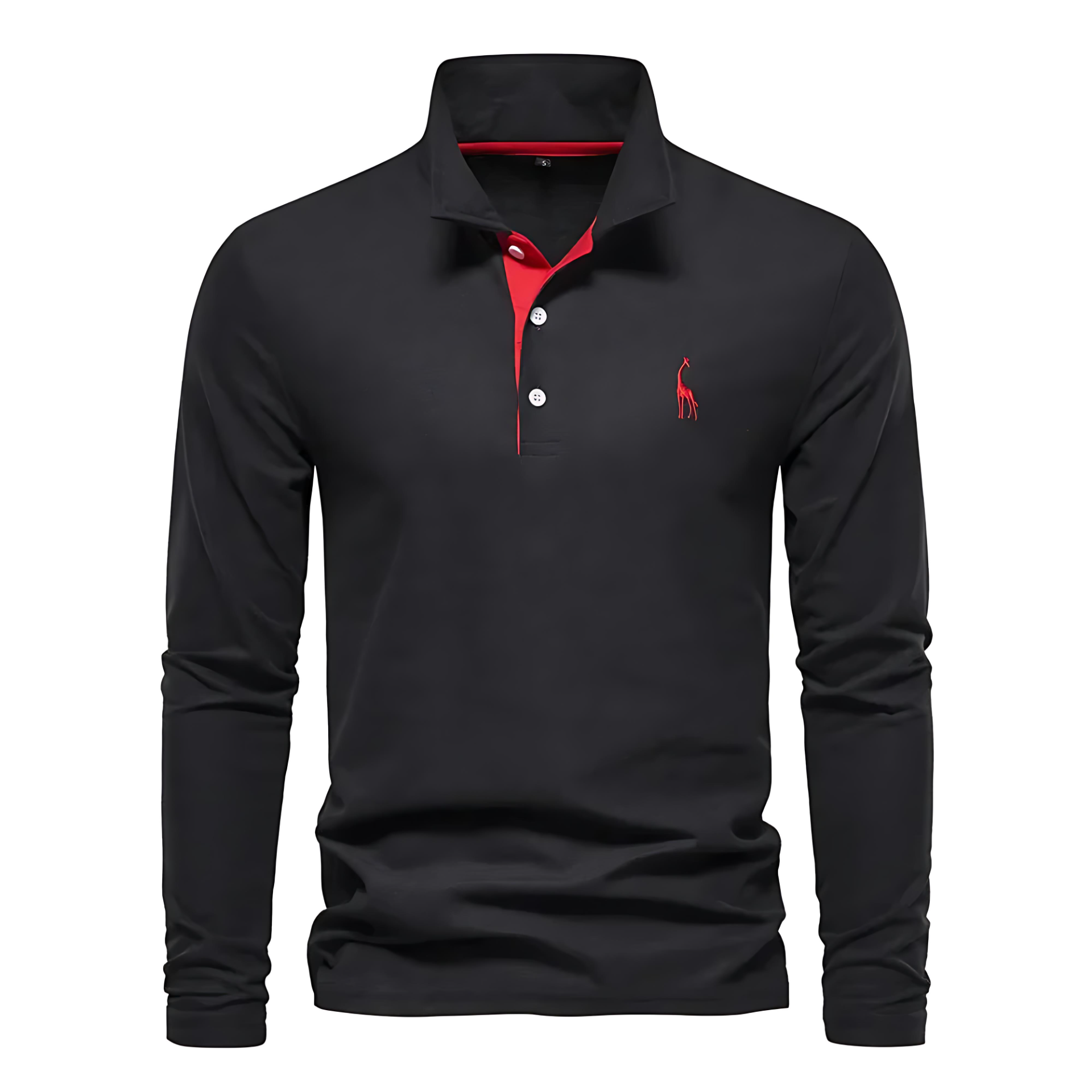 Cevori Casual Fit Long Sleeve Polo Shirt