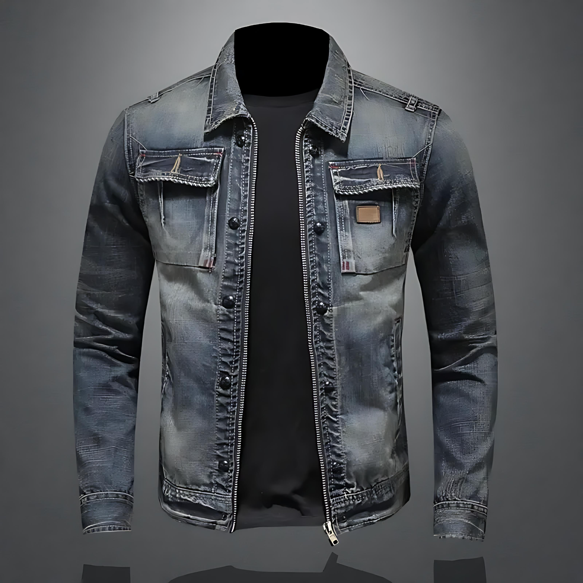 Cevori Classic Button Front Design Denim Jacket