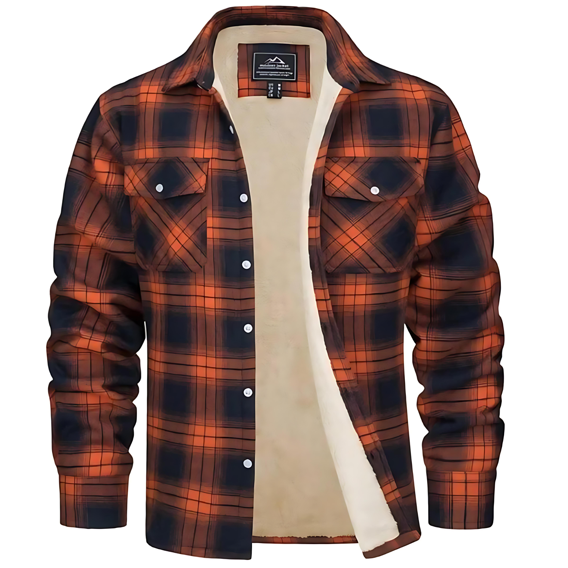 Cevori Sherpa-Lined Flannel Shirt Jacket - Durable Fabric