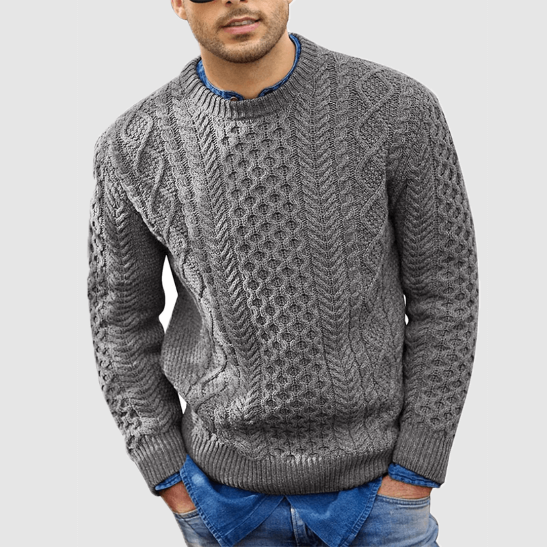 Cevori Cable Knit Design Warm Textured Jumper