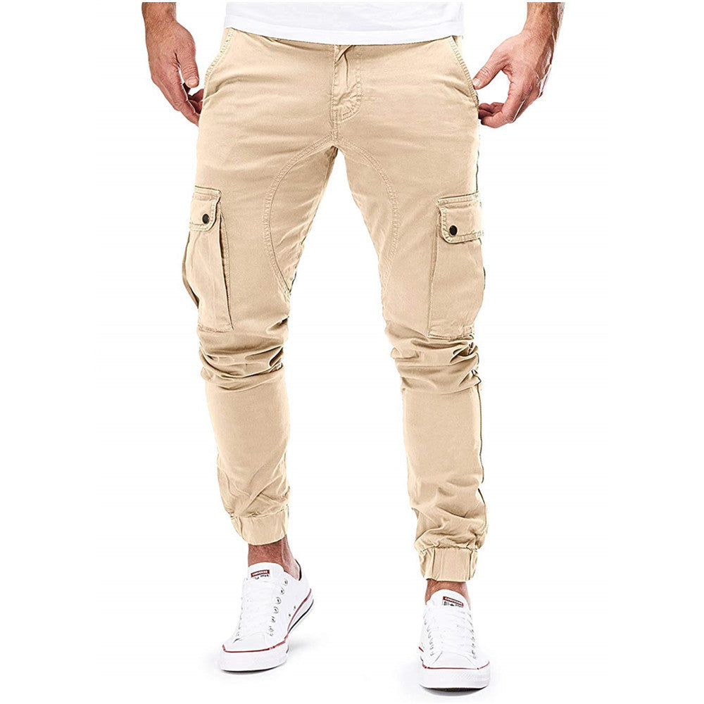 Cevori Elasticated Cuffs & Pockets Cargo Trousers