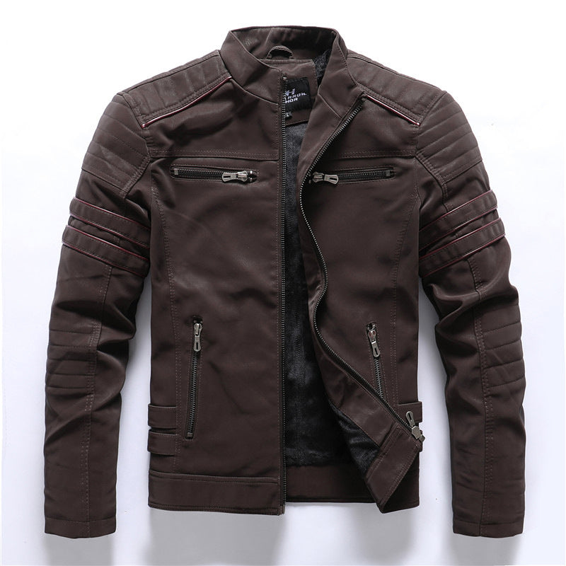 Cevori Stylish Zip Closure Design Biker Jacket