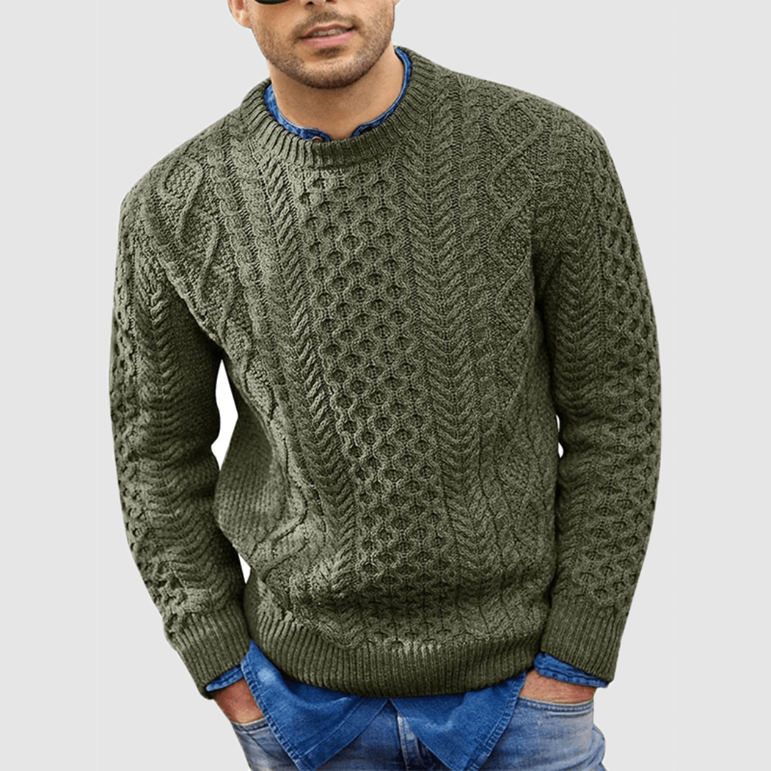 Cevori Cable Knit Design Warm Textured Jumper