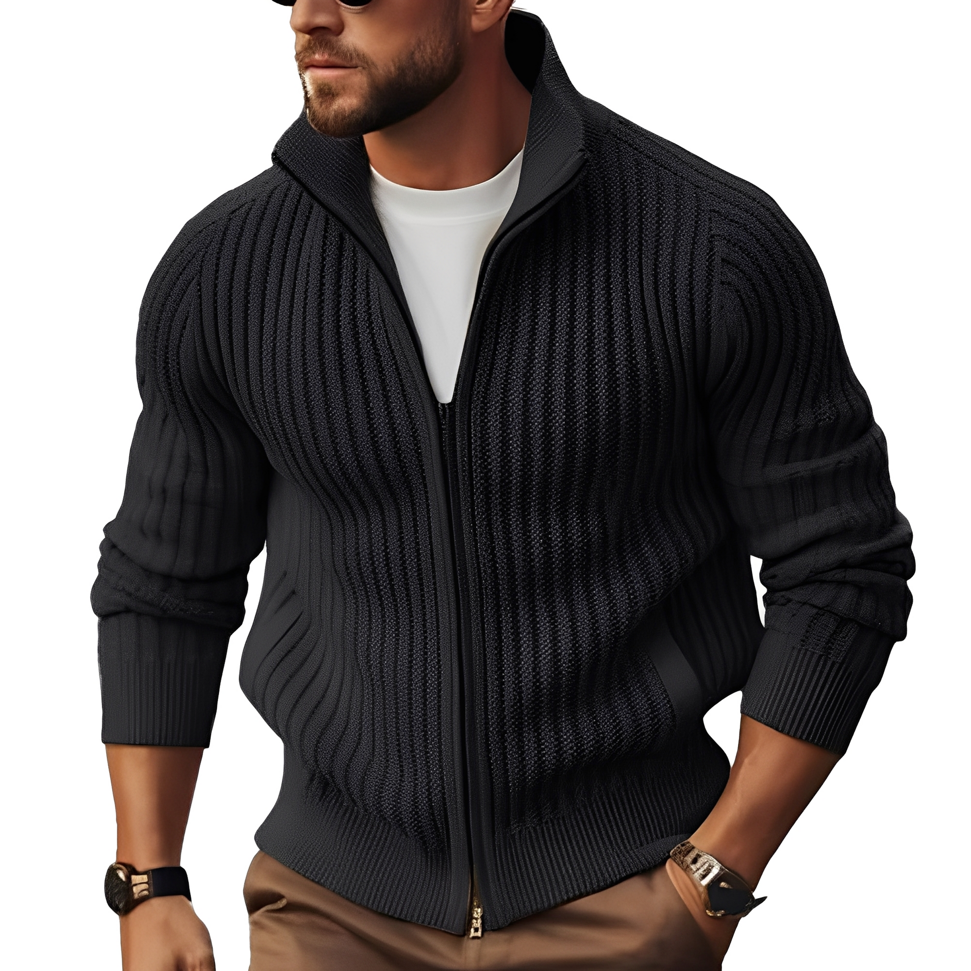 Cevori Stylish Fleece Cardigan with Zip