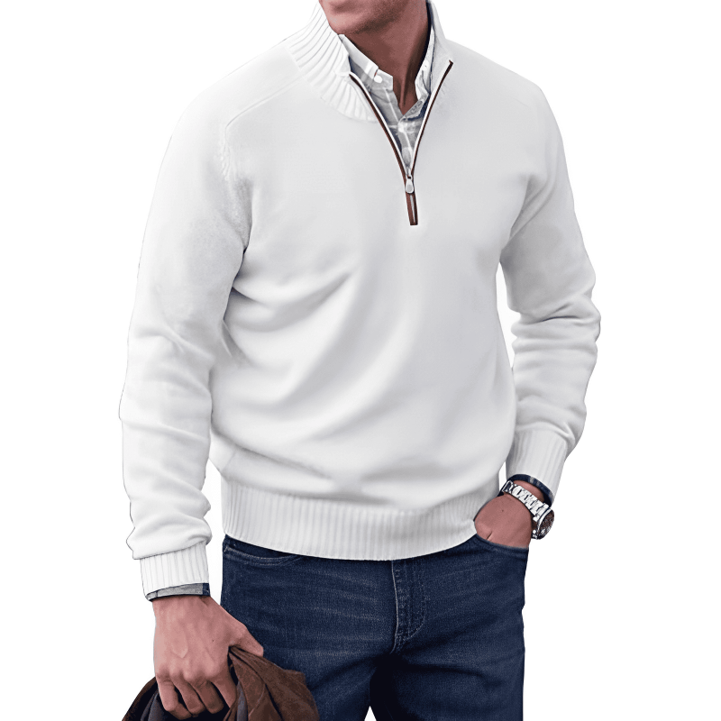 Cevori Sweater Knitted Half Zip Pullover