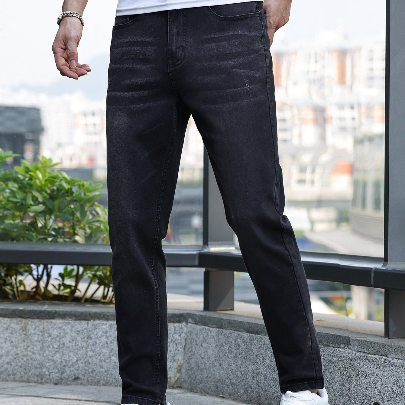 Cevori Casual Medium Stretch Denim Trousers