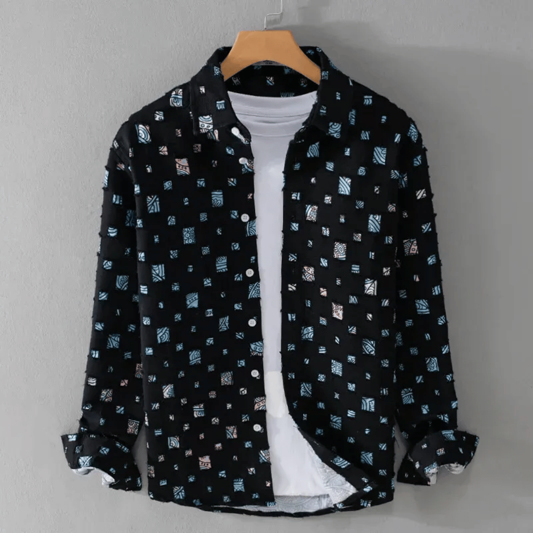 Cevori Frayed Detail Durable Fit Denim Shirt