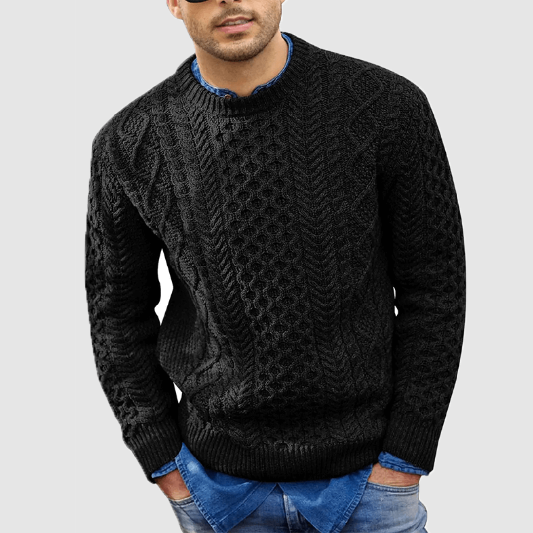 Cevori Cable Knit Design Warm Textured Jumper