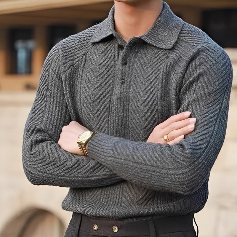 Cevori Elegant Structured Design Knitted Jumper