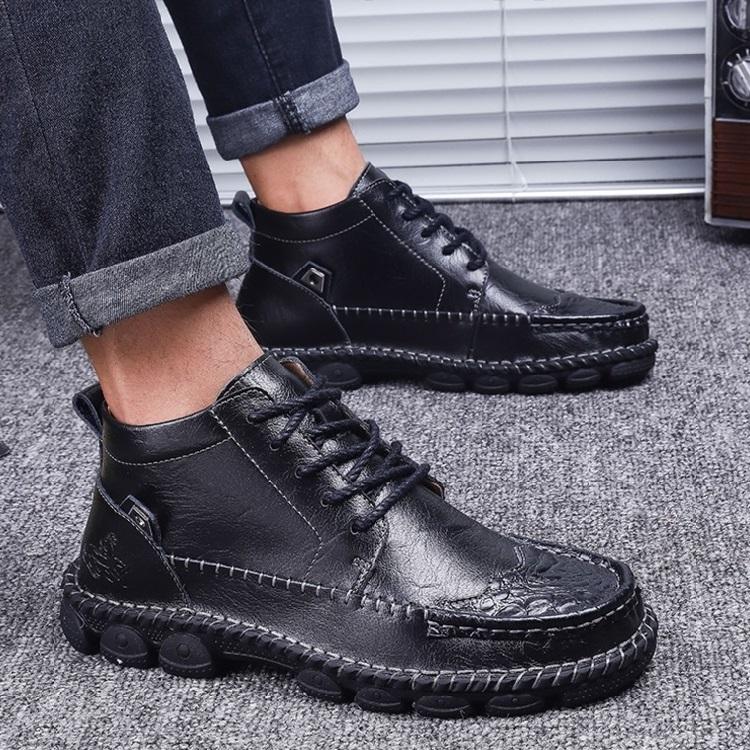 Cevori Ankle High Leather Lace-Up Boots