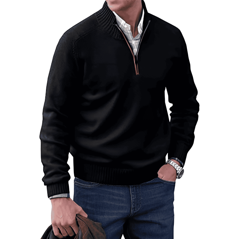 Cevori Sweater Knitted Half Zip Pullover