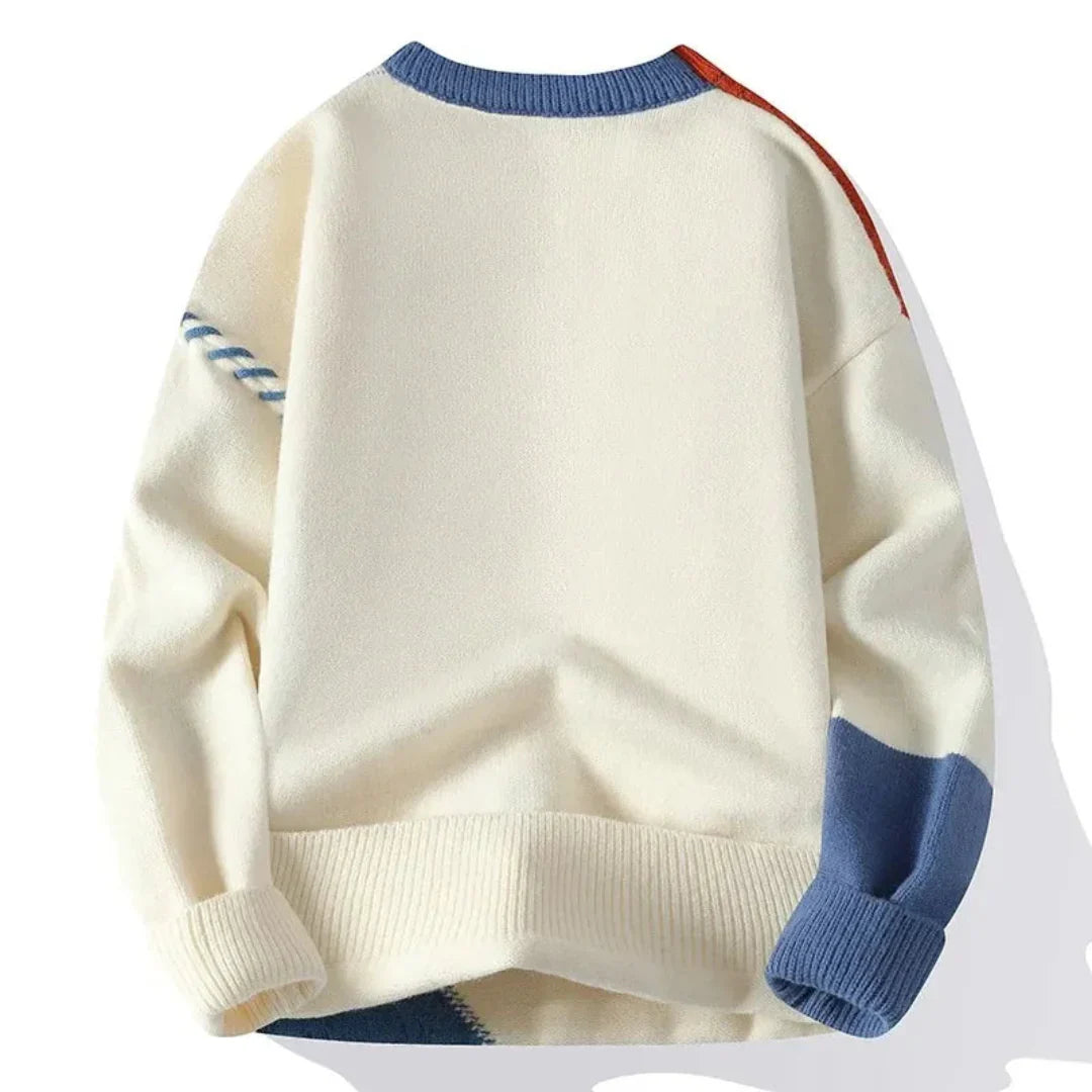 Cevori Vintage Knit Style Patchwork Sweater
