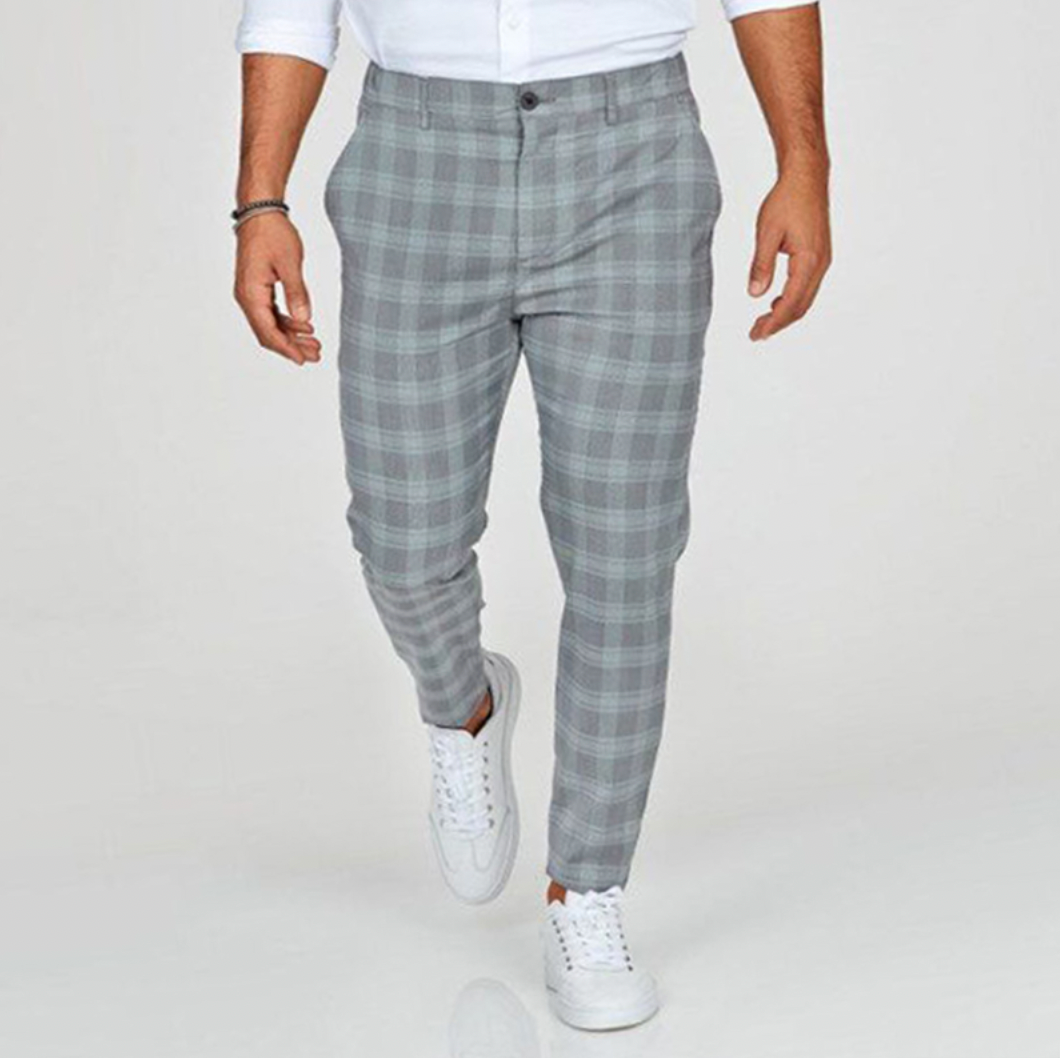 Cevori Stylish Comfortable Fit Checked Trousers