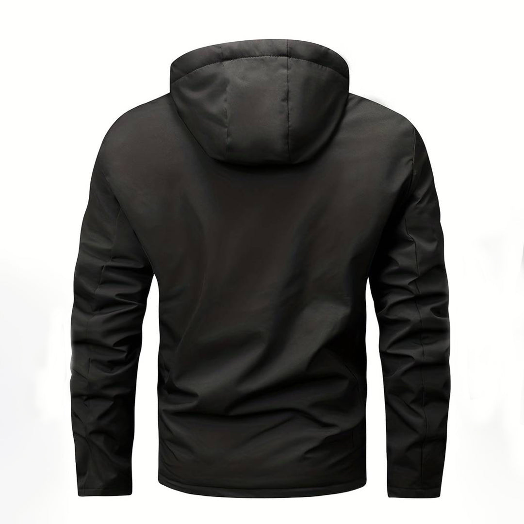 Cevori Warm Lining Cozy Black Windbreaker
