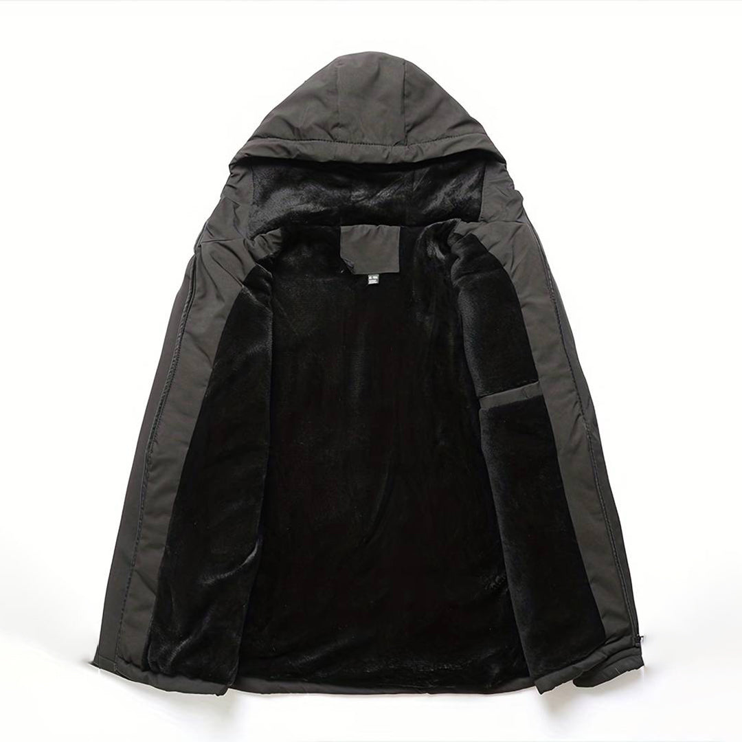 Cevori Warm Lining Cozy Black Windbreaker