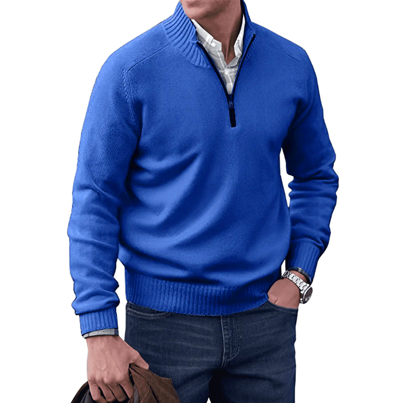 Cevori Sweater Knitted Half Zip Pullover