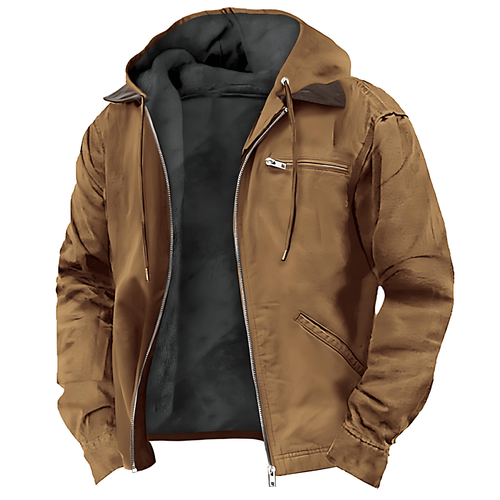 Cevori - Zip-Up Fleece Hooded Sherpa Lined Work Jacket
