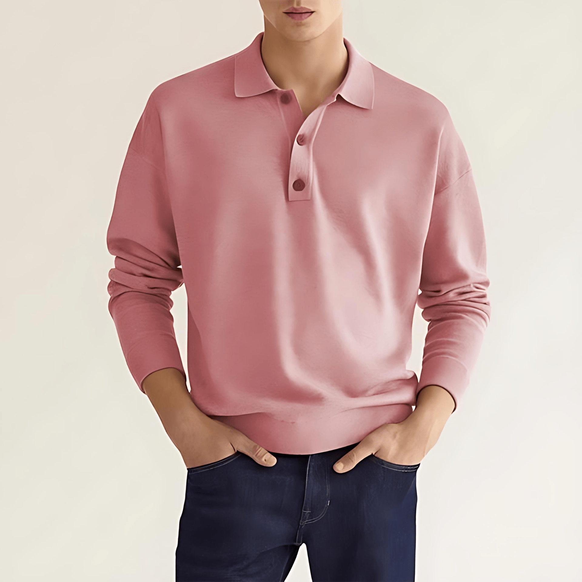 Cevori Button Placket Casual Pullover