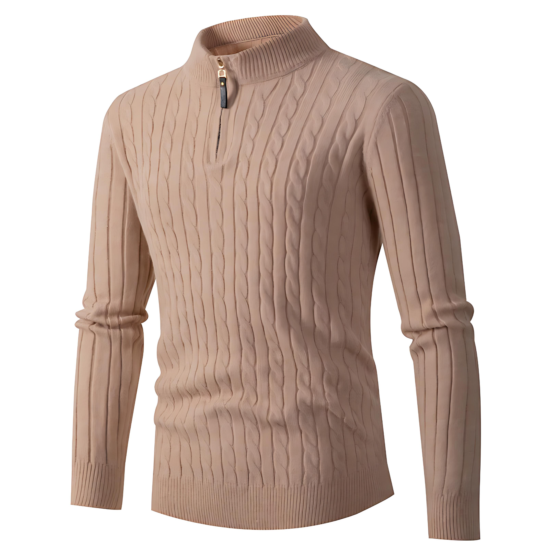 Cevori Cable-Knit Jumper with Zip Collar