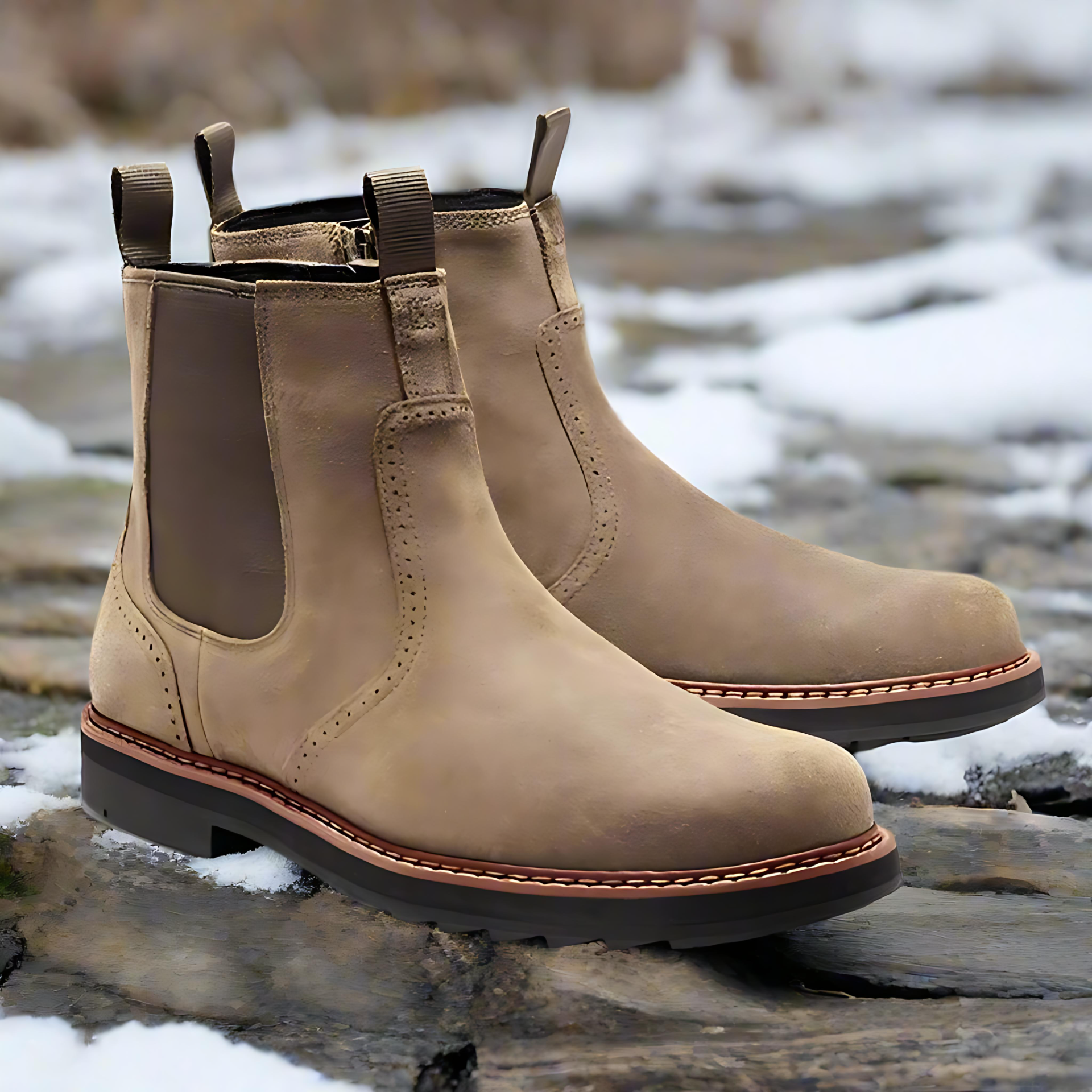 Cevori Casual Chelsea Suede Boots