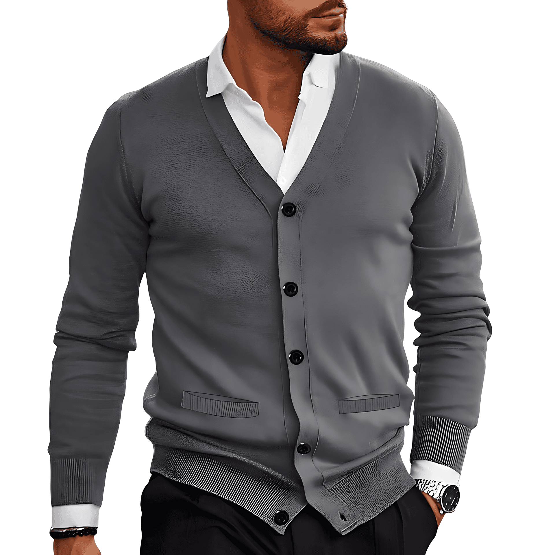 Cevori Casual Cotton Cardigan with Buttons