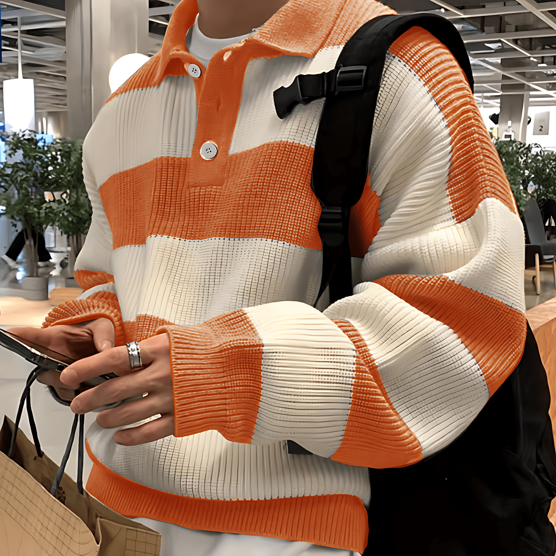 Cevori Casual Loose Fit Style Striped Jumper