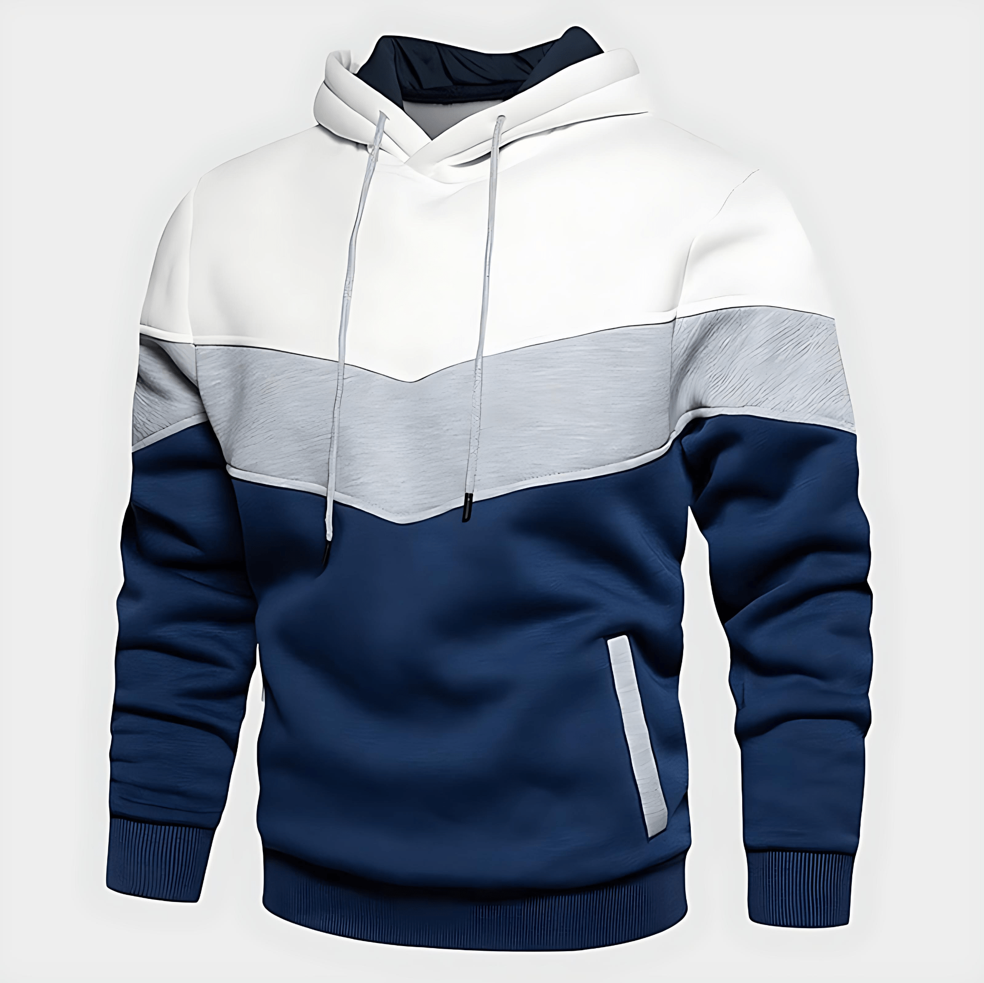 Cevori Casual Style Color Block Fleece Hoodie