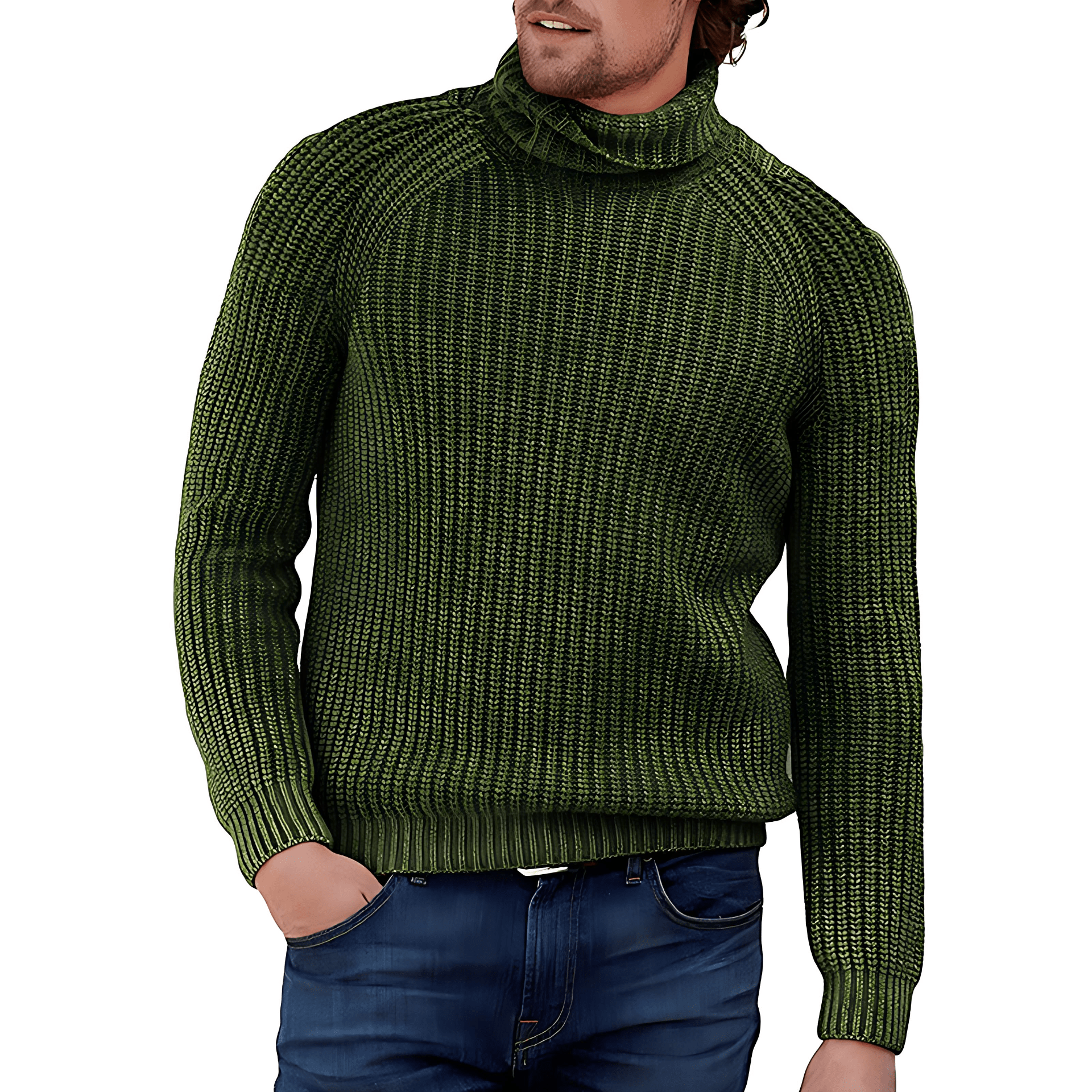Cevori Chunky Knit Jumper with High Collar