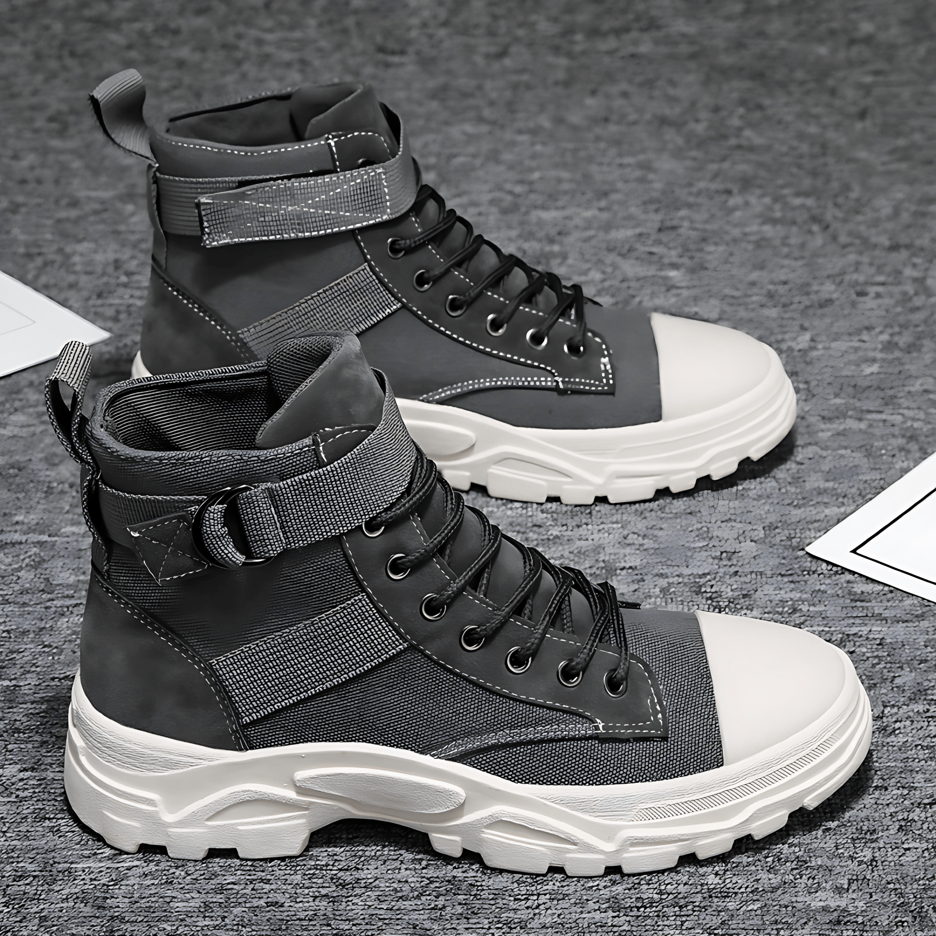 Cevori Chunky Sole Ankle Boots