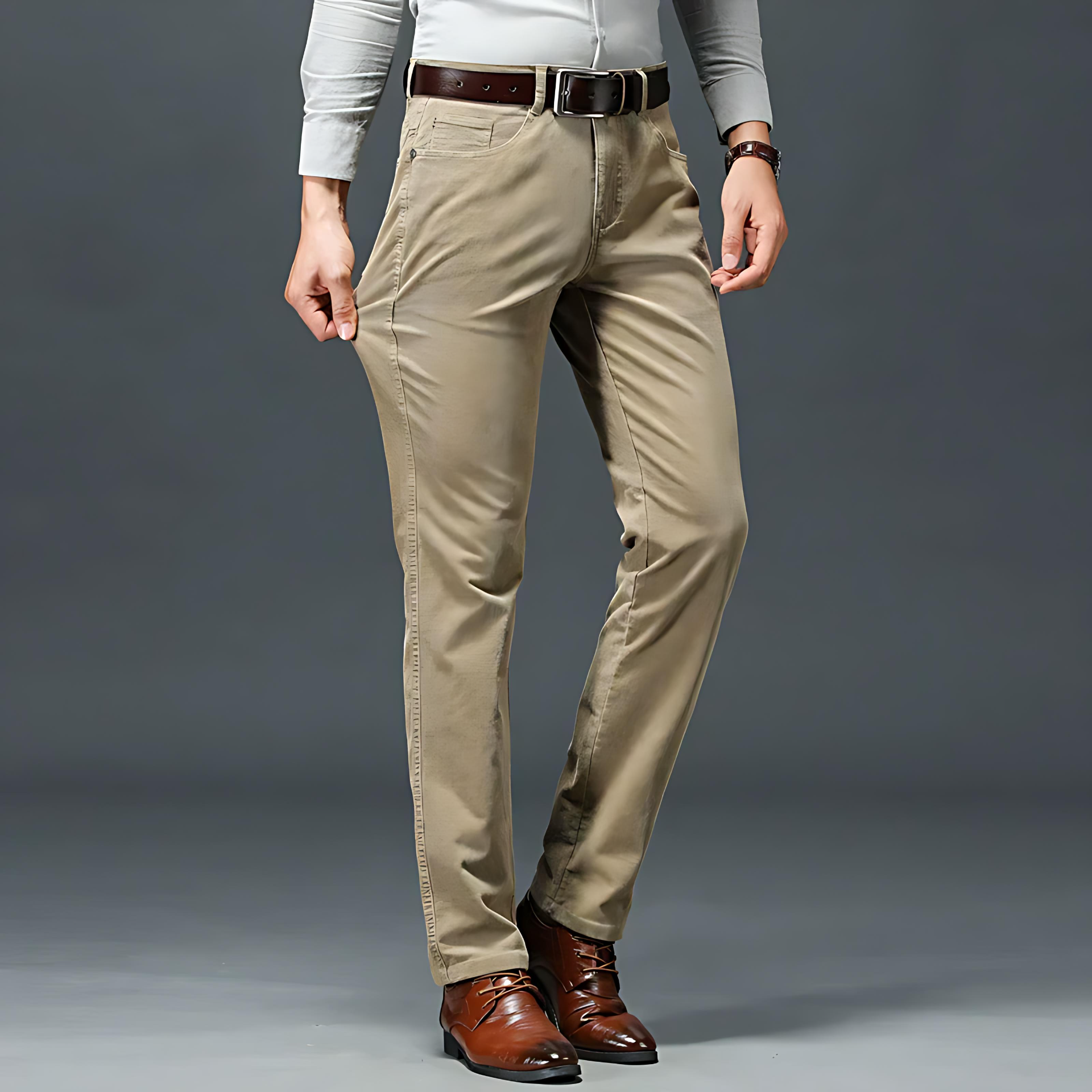 Cevori Classic Style Stretch Slim Fit Work Trousers
