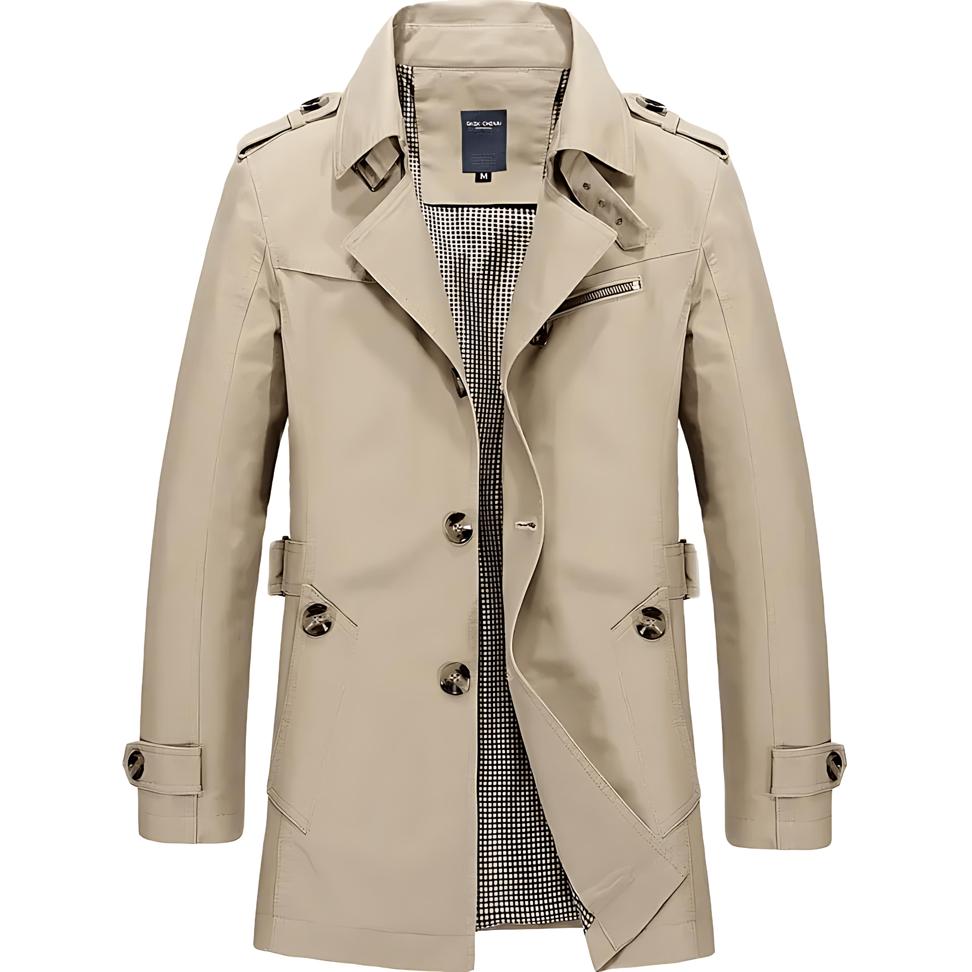 Cevori Double Breasted Belted Trench Coat