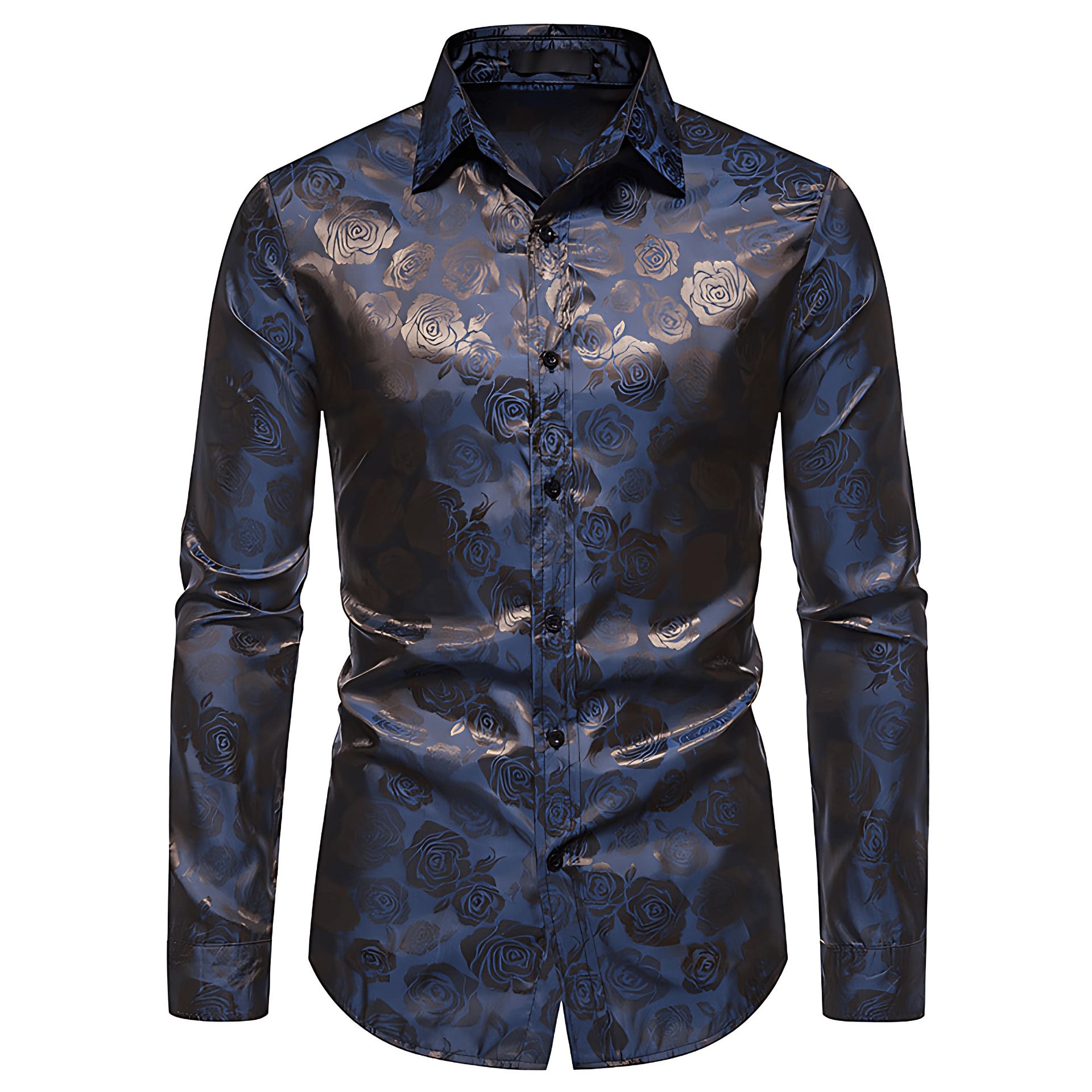 Cevori Floral Embossed Shirt with Elegant Sheen