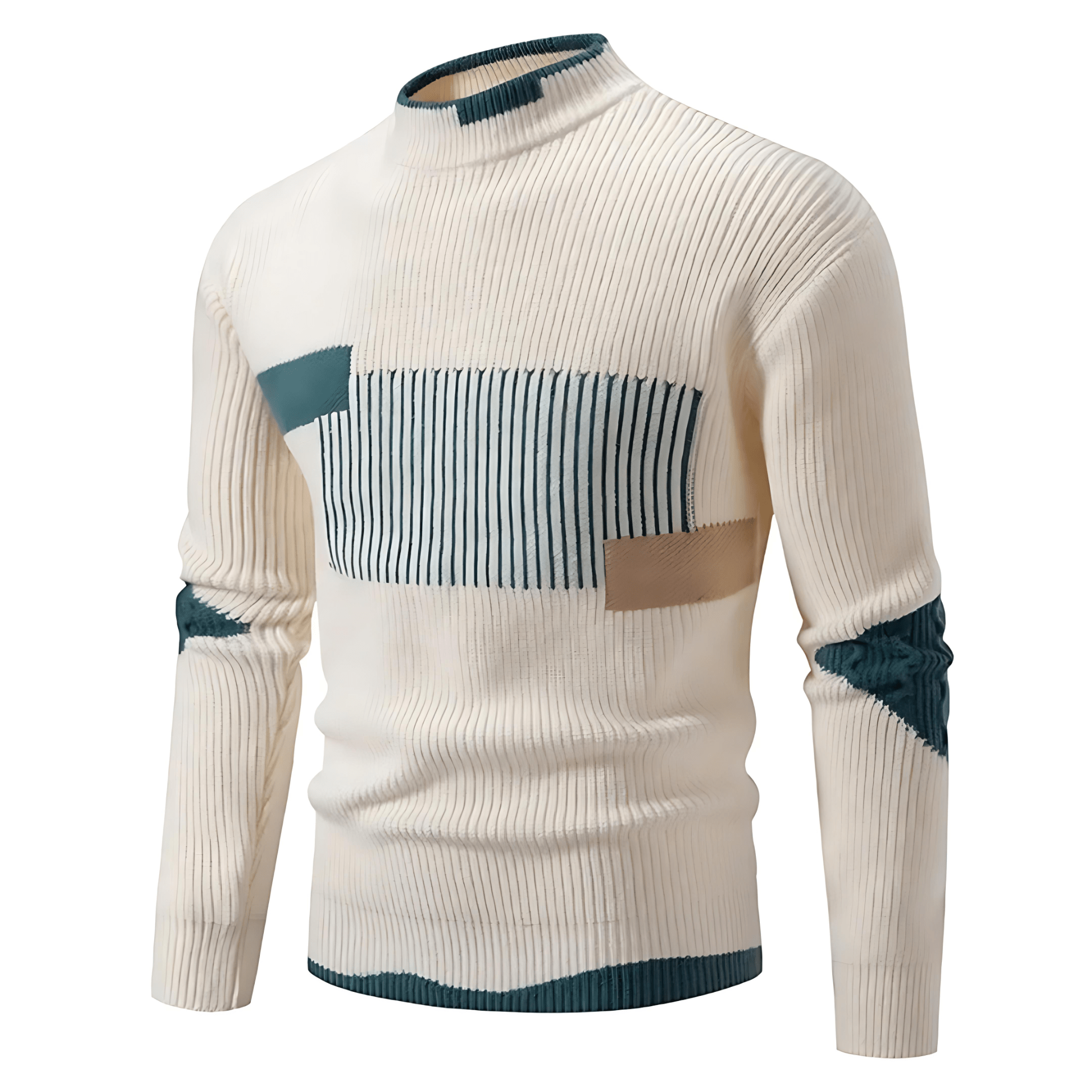 Cevori High Neck Rib Knit Style Knitted Jumper