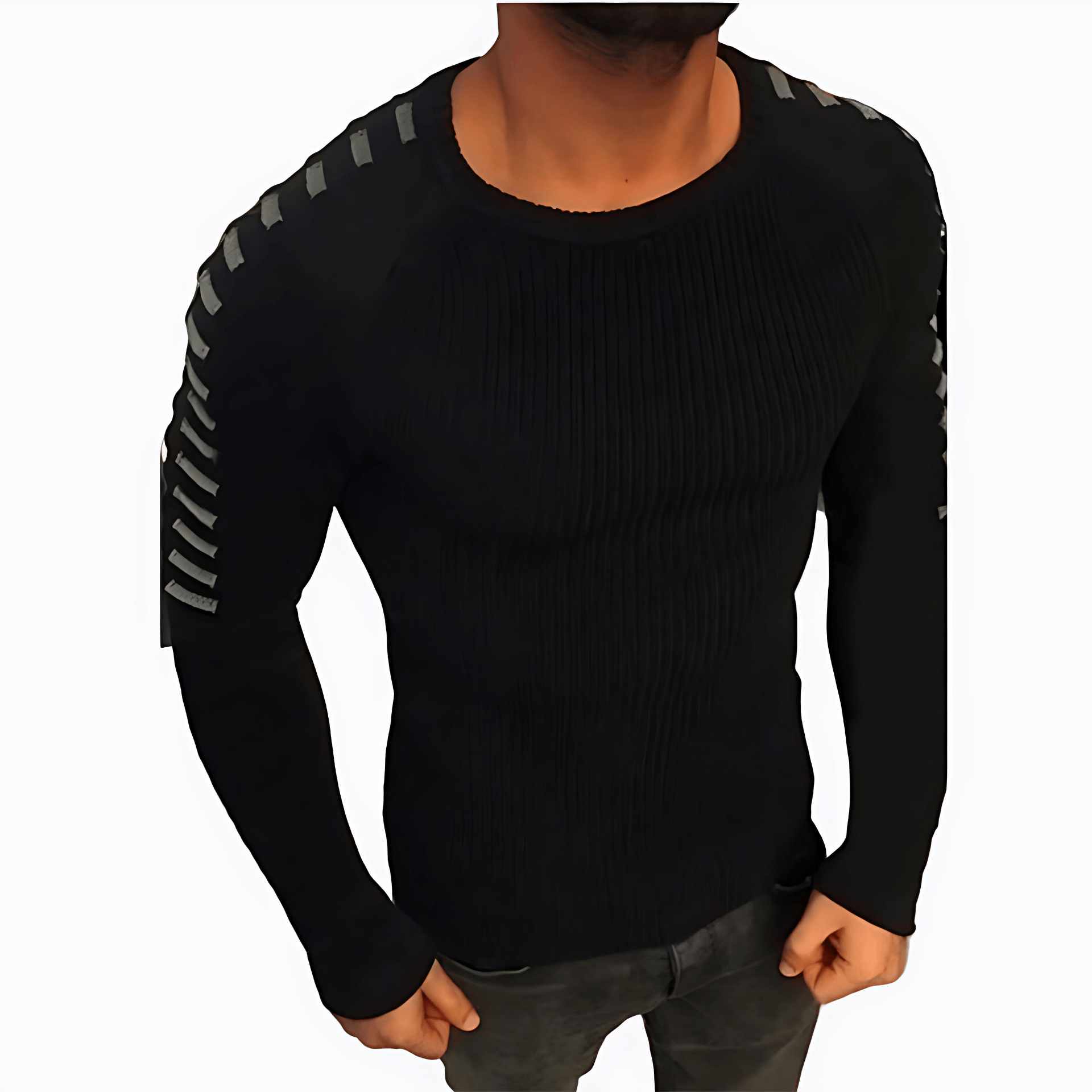 Cevori Innovative Design Structured Sleeves Knitted Jumper