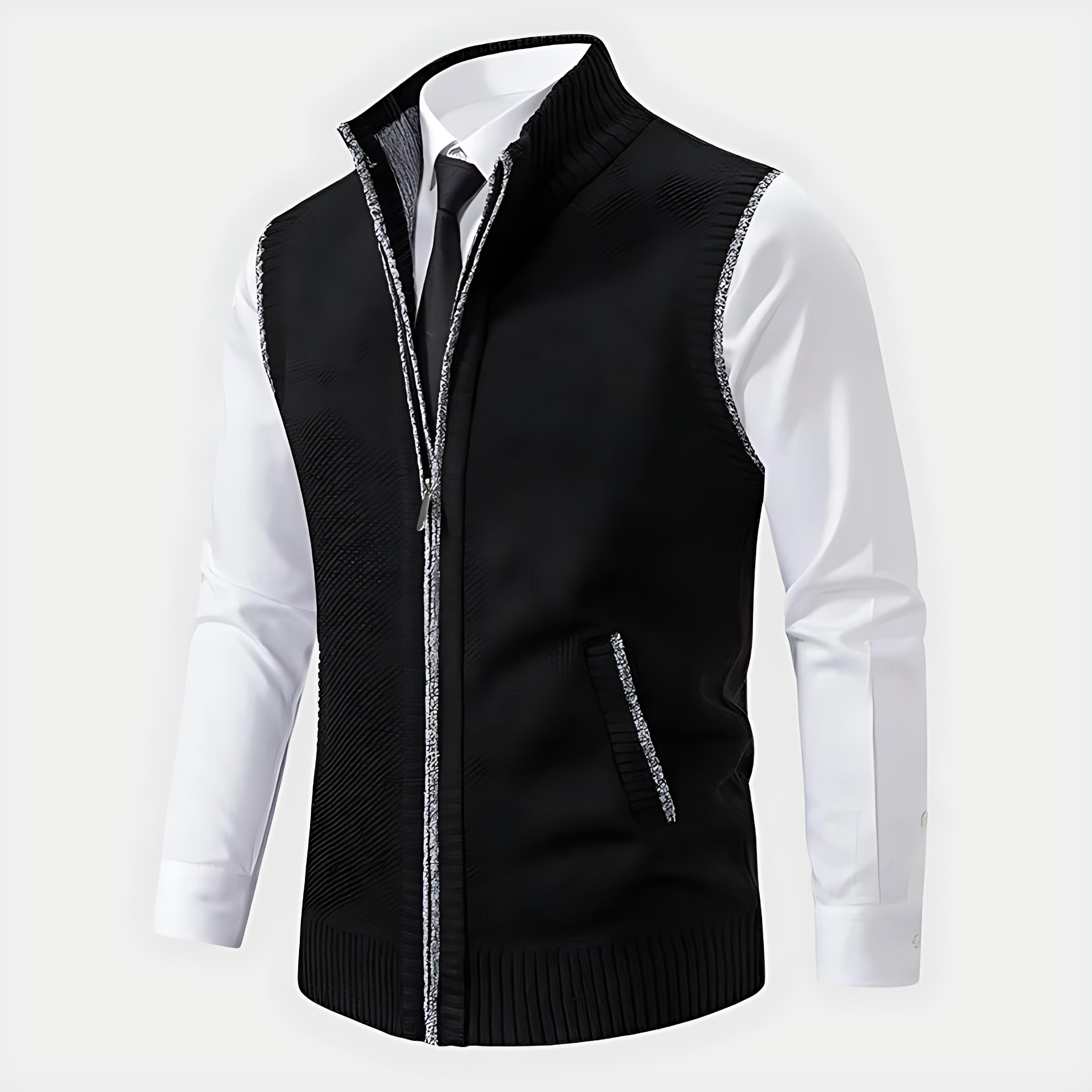 Cevori Knit Style Zip-Up Sweater Vest