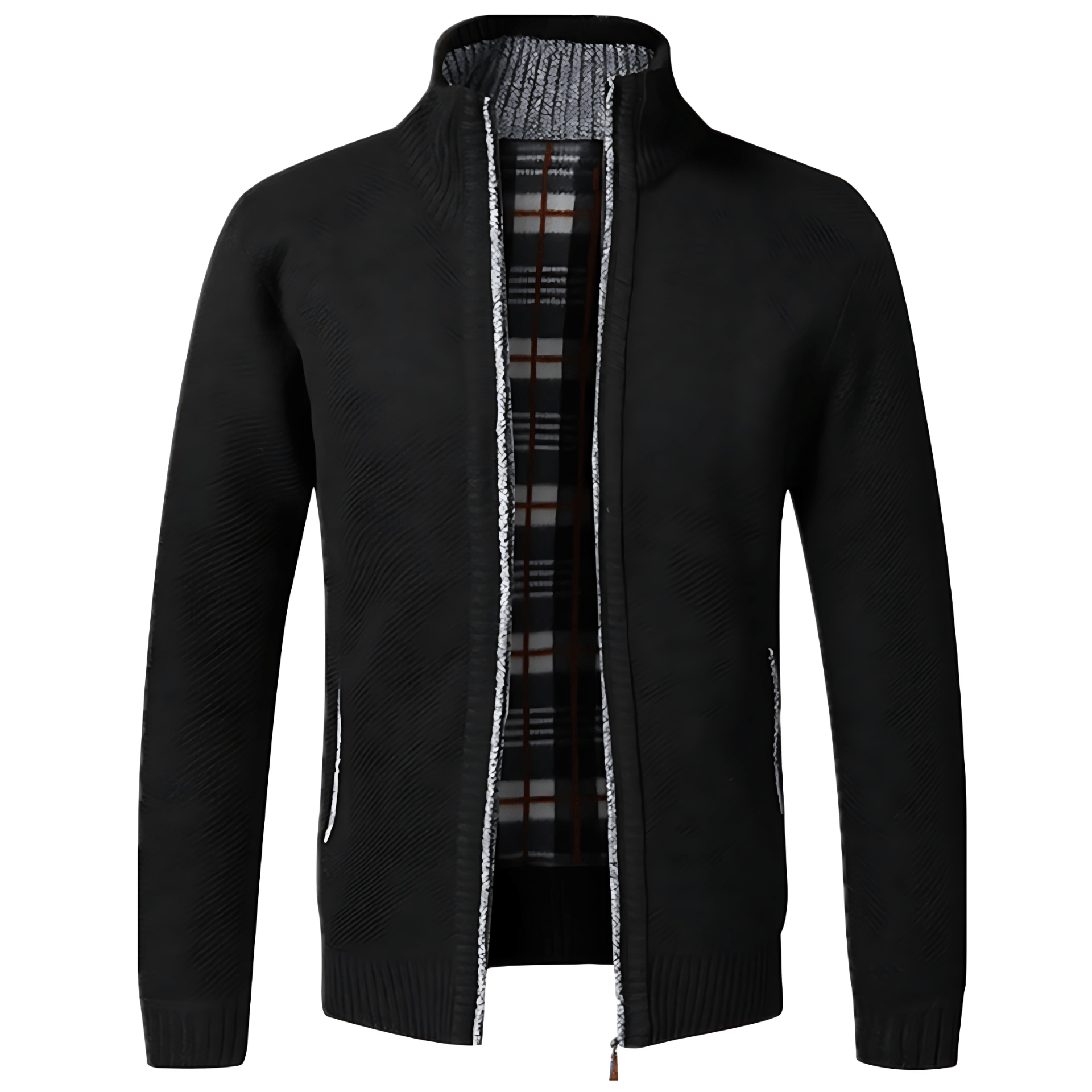 Cevori Knitted Long Sleeve Zip Cardigan