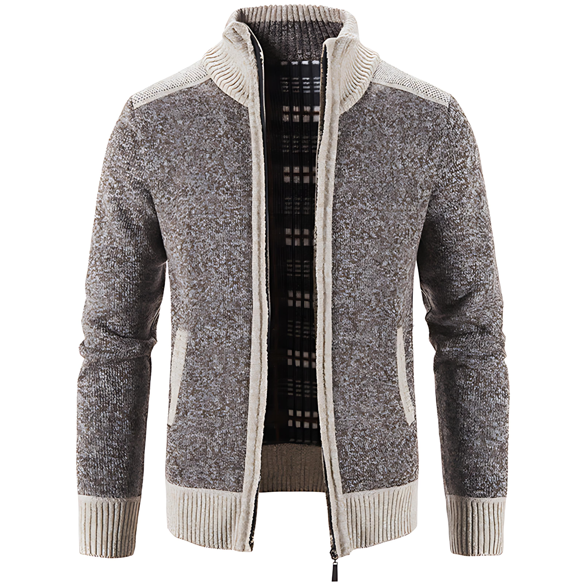 Cevori Modern Design Stand-Up Collar Cardigan