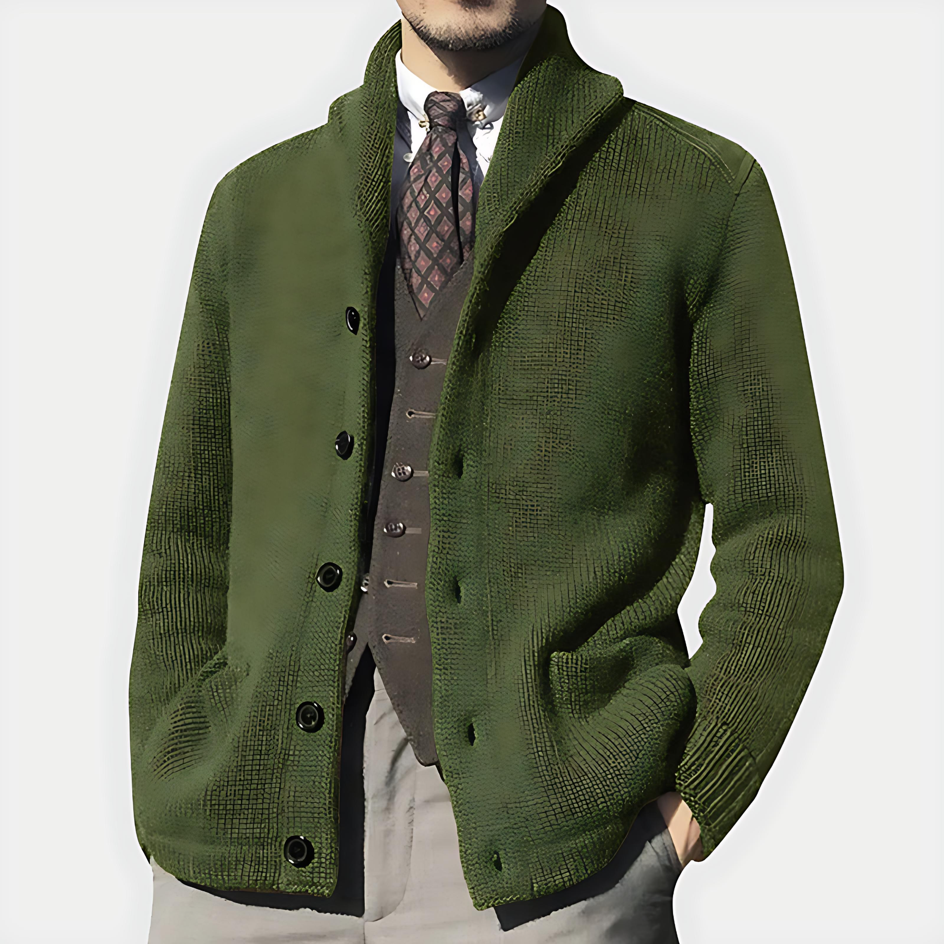 Cevori Modern Shawl Collar Knit Cardigan