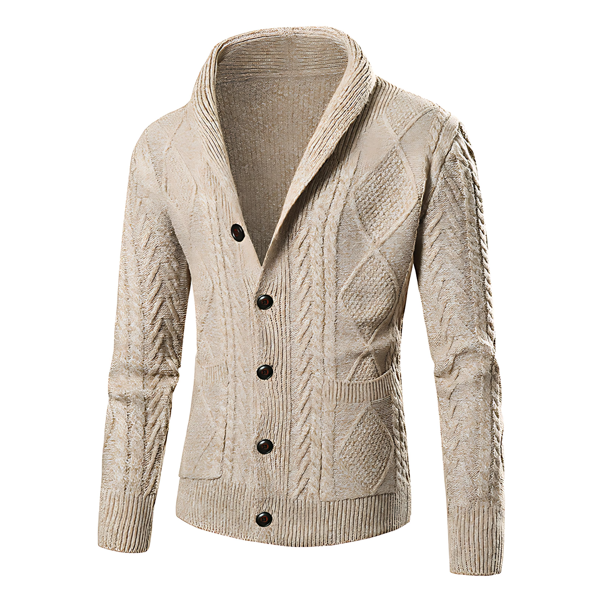 Cevori Modern Style Cable Knit Cardigan