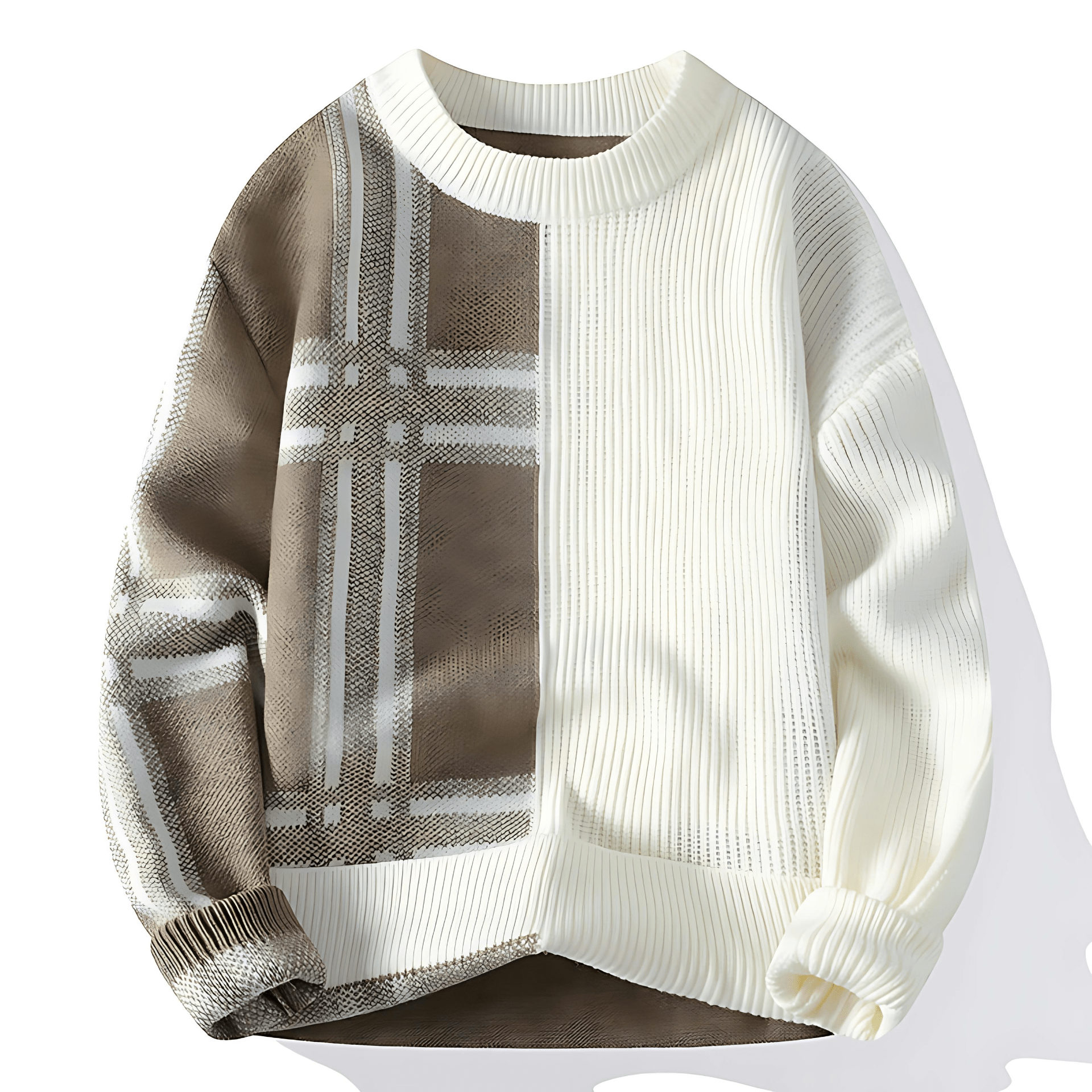 Cevori Modern Style Patchwork Crew Neck Jumper
