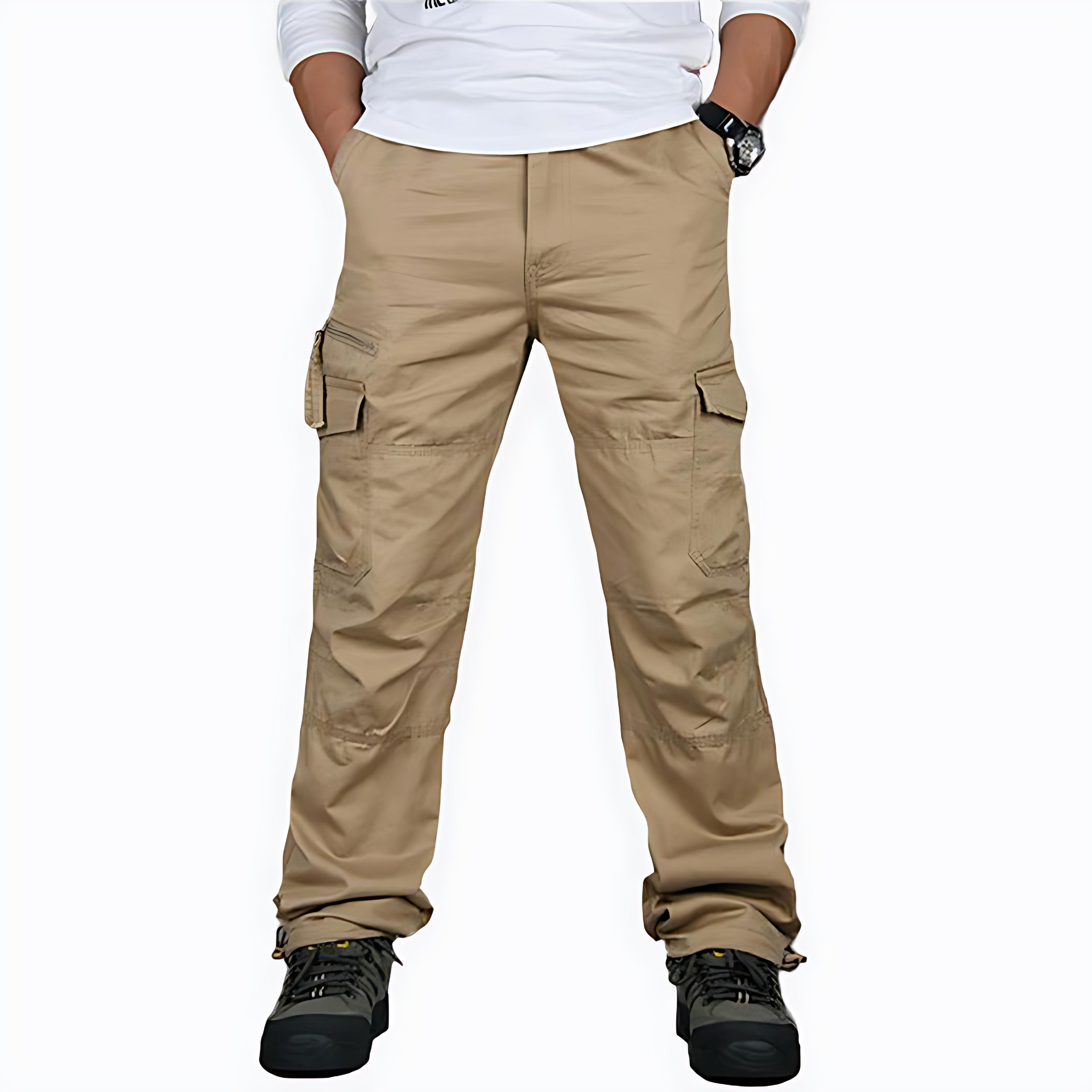 Cevori Regular Fit Flap Pockets Cargo Trousers