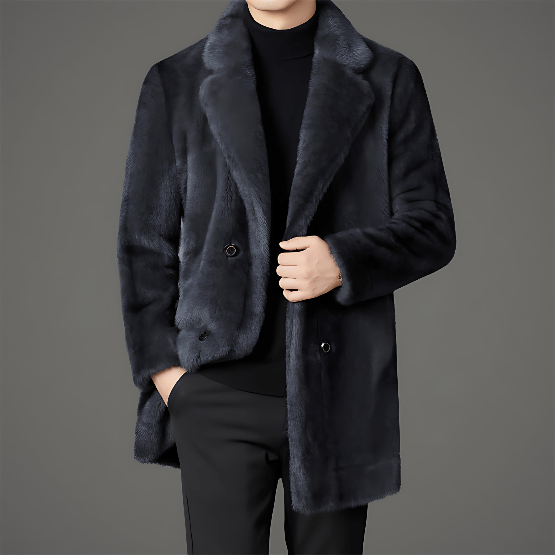 Cevori Reversible Winter Style Faux Fur Coat