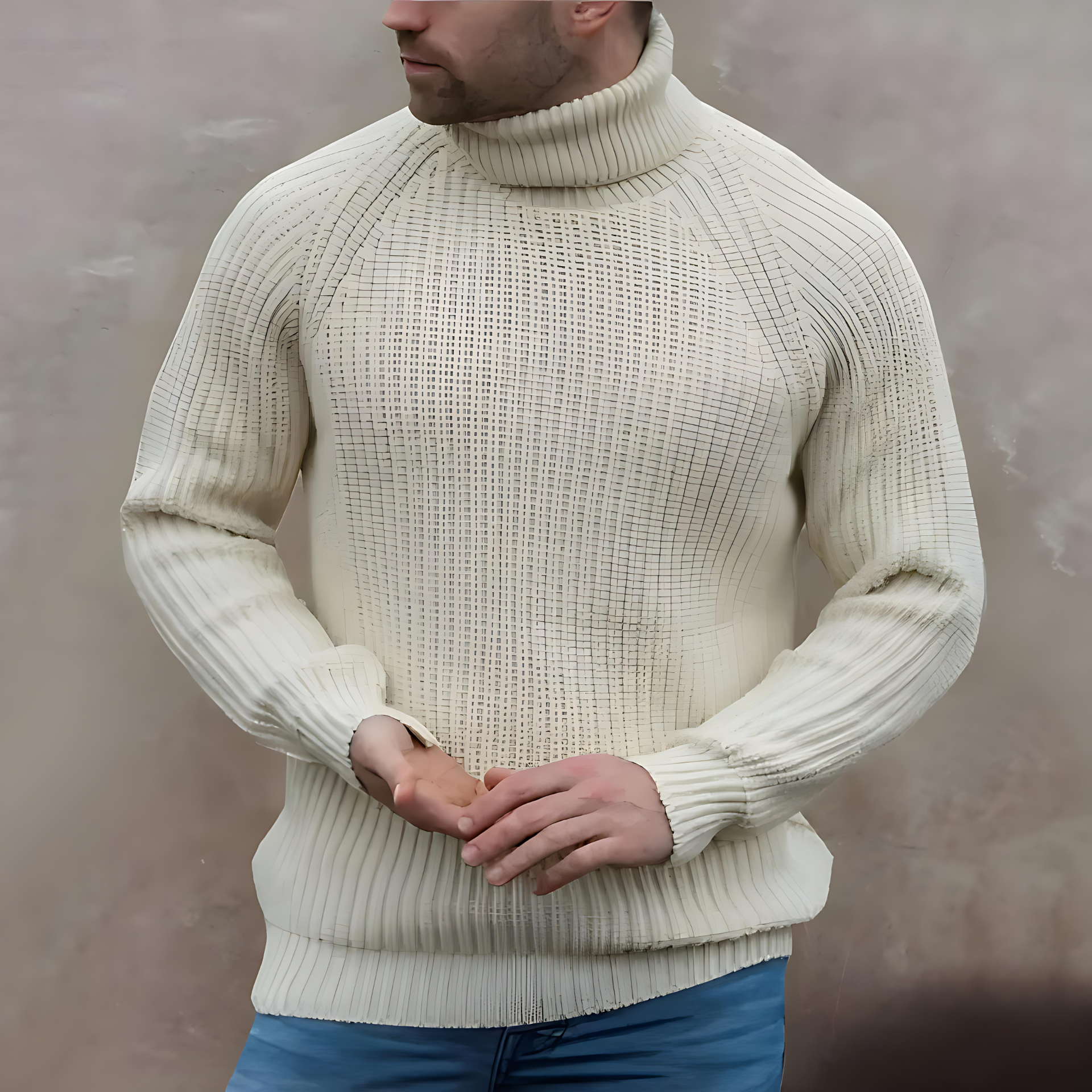 Cevori Rib Thick Knit Turtleneck Jumper