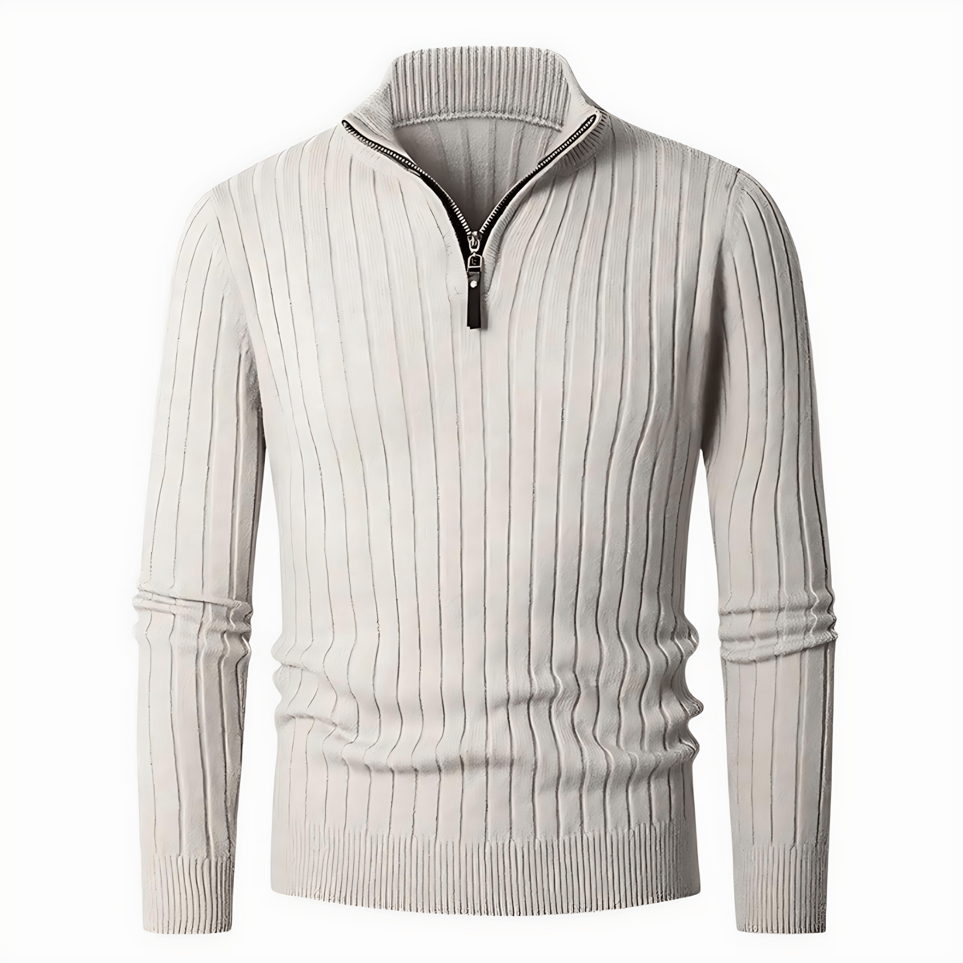 Cevori Ribbed Fabric Half-Zip Sweater