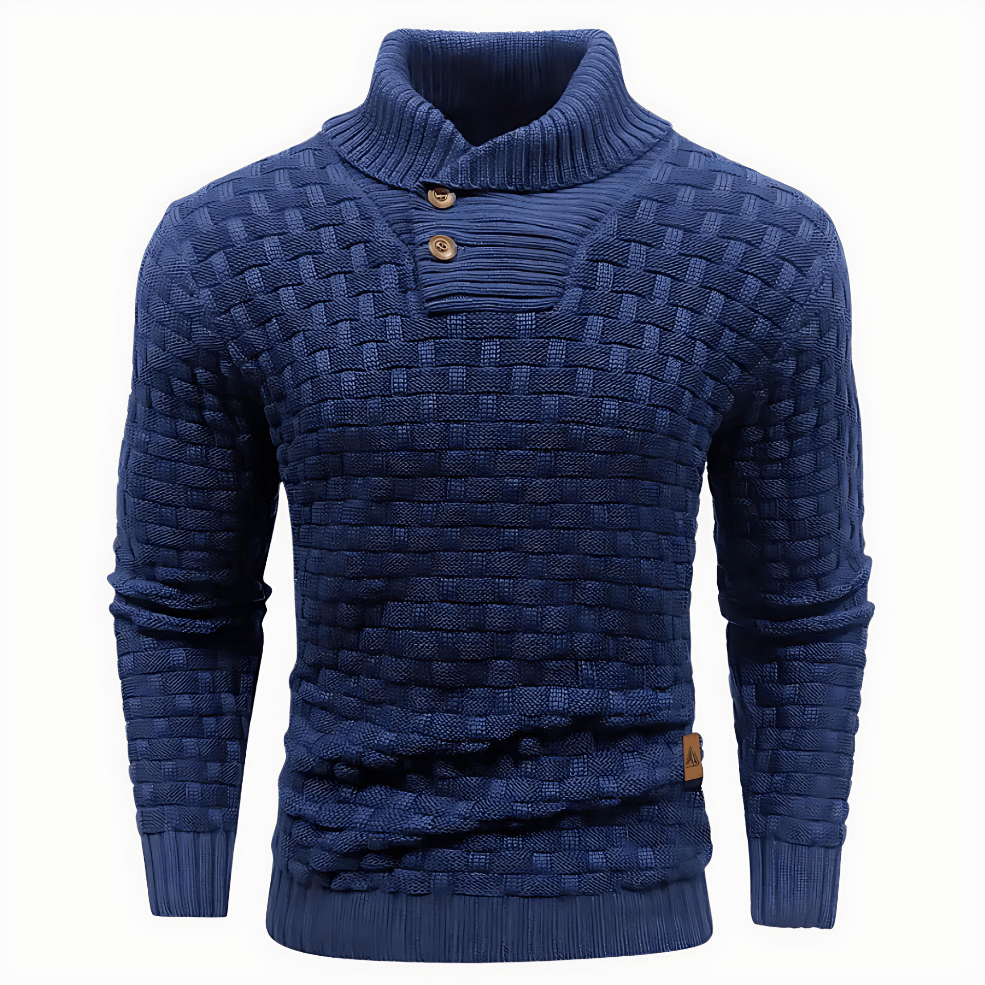 Cevori Shawl Collar Textured Knit Jumper