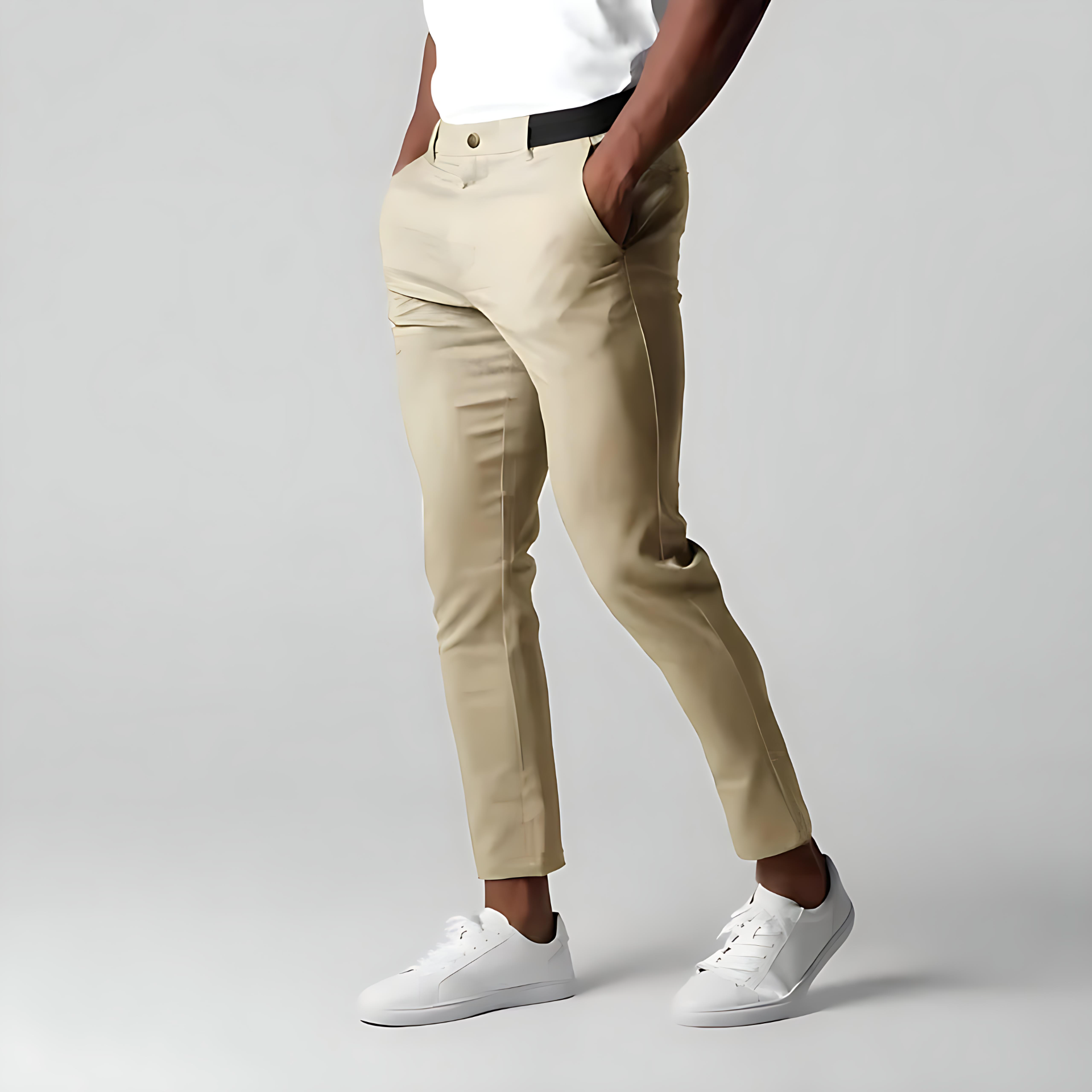 Cevori Skinny Stretch Chino Pants - Elastic Waist