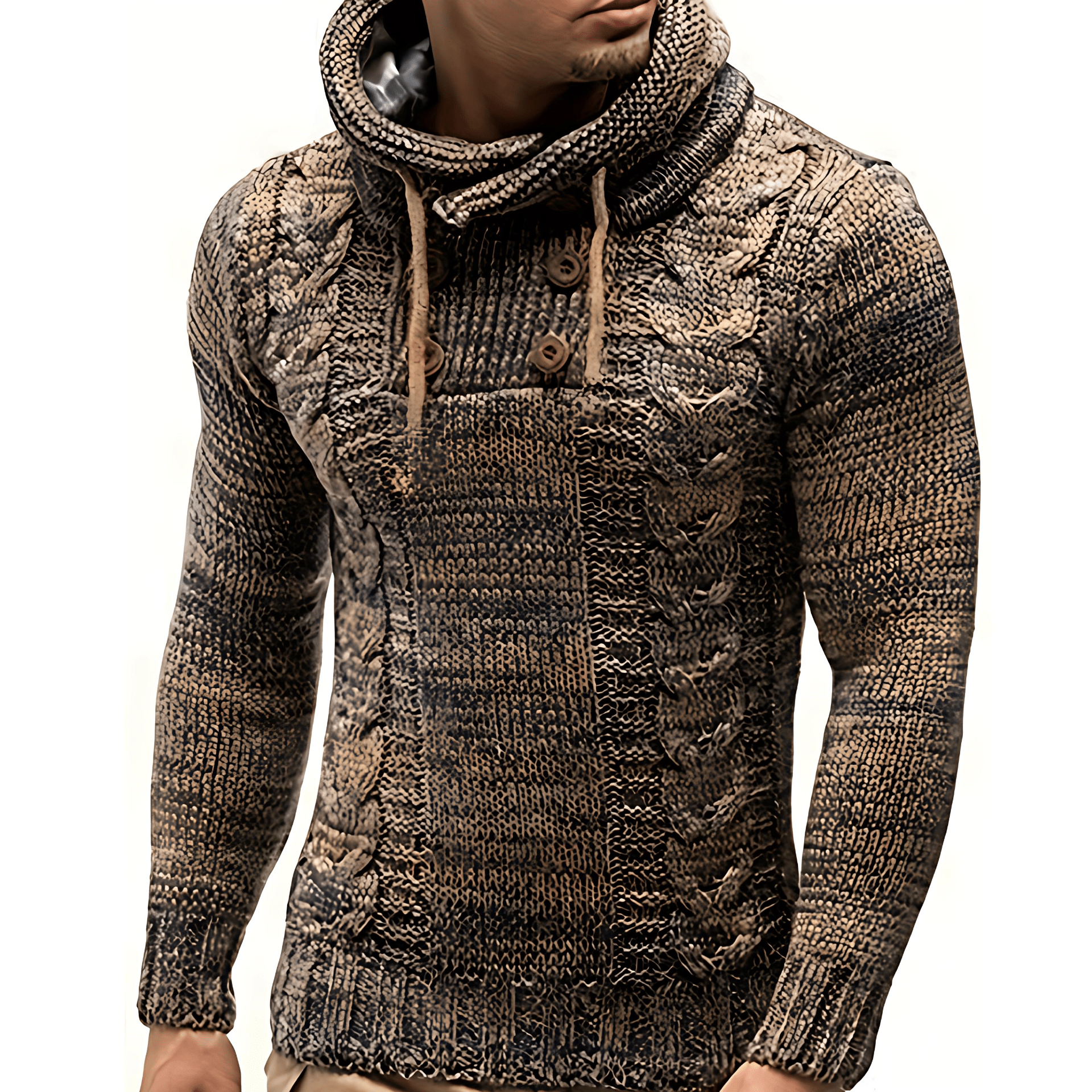 Cevori Slim Fit Cable Knit Turtleneck Sweater