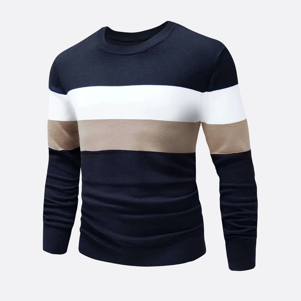 Cevori Slim Fit Knitted Striped Jumper