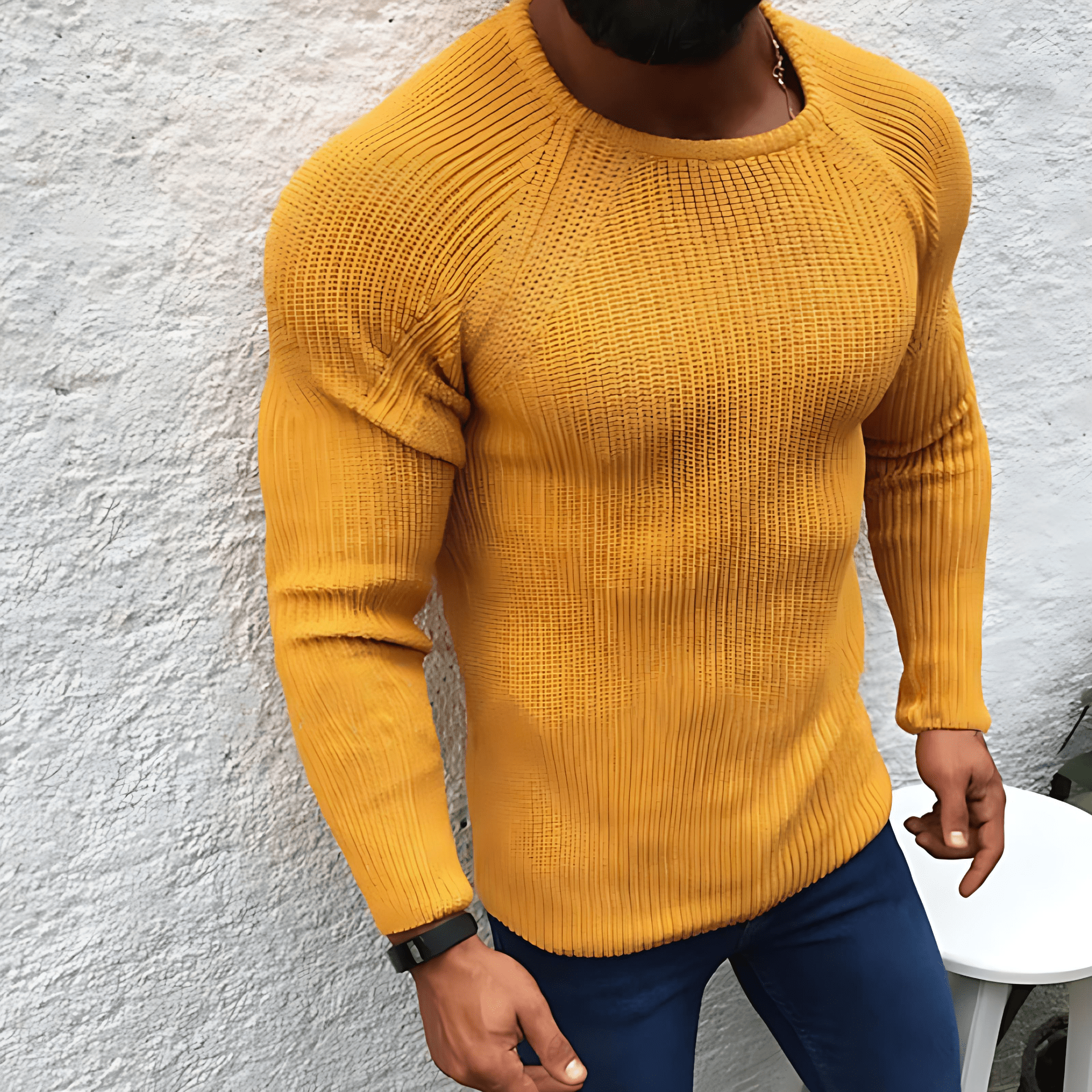 Cevori Slim Fit Round Neck Knitted Sweater