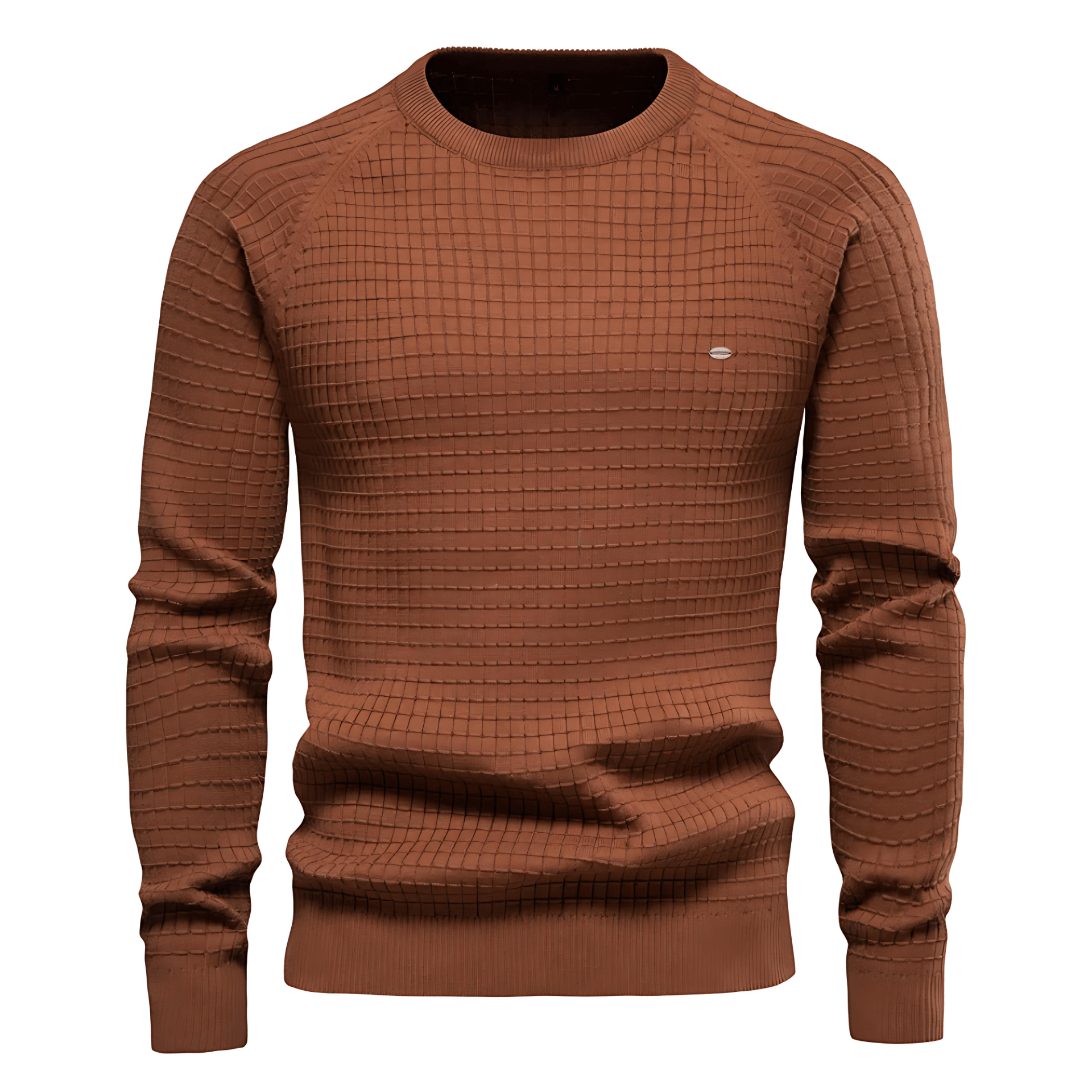 Cevori Slim Fit Textured Knit Crew Neck Jumper